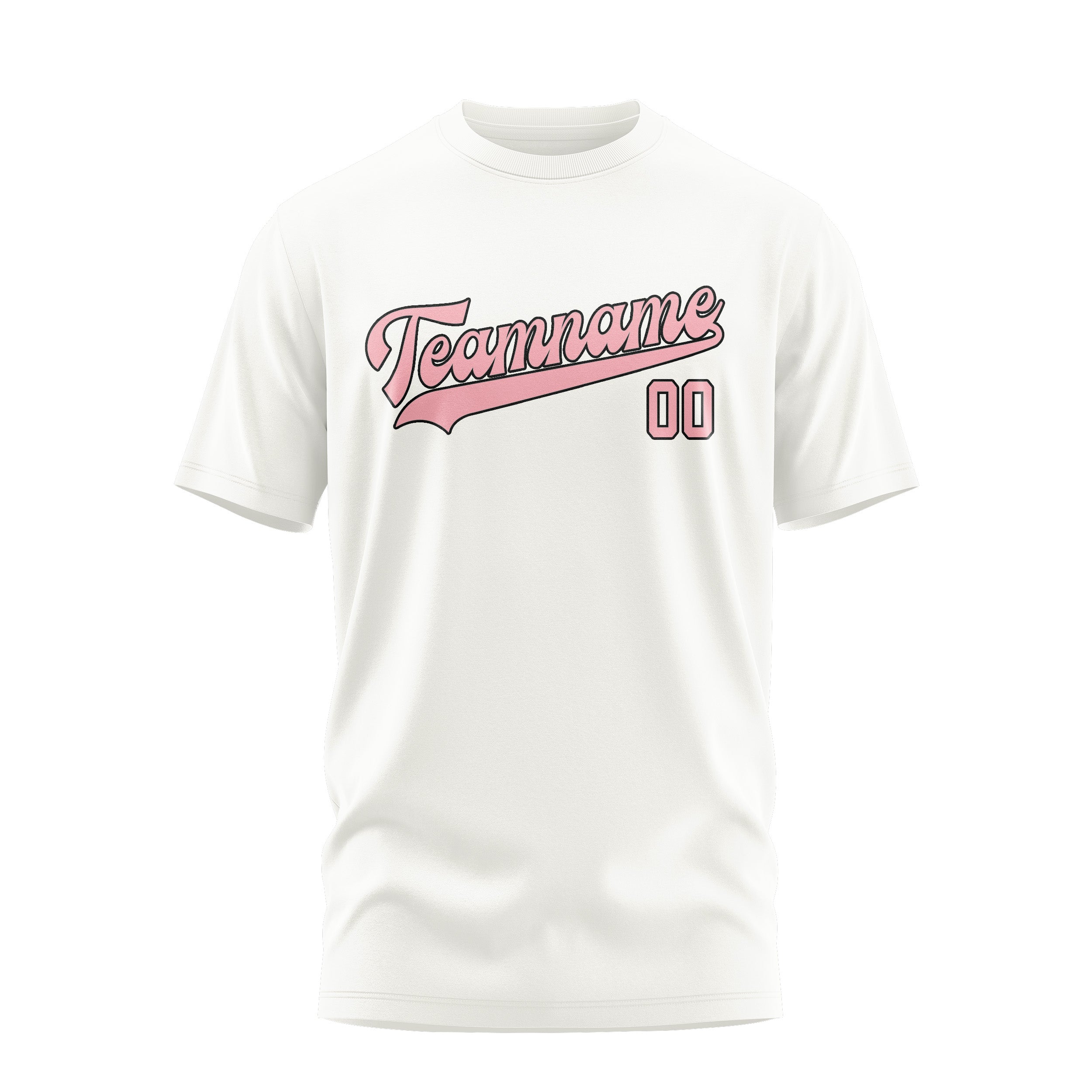 Custom White Light Pink T-Shirt