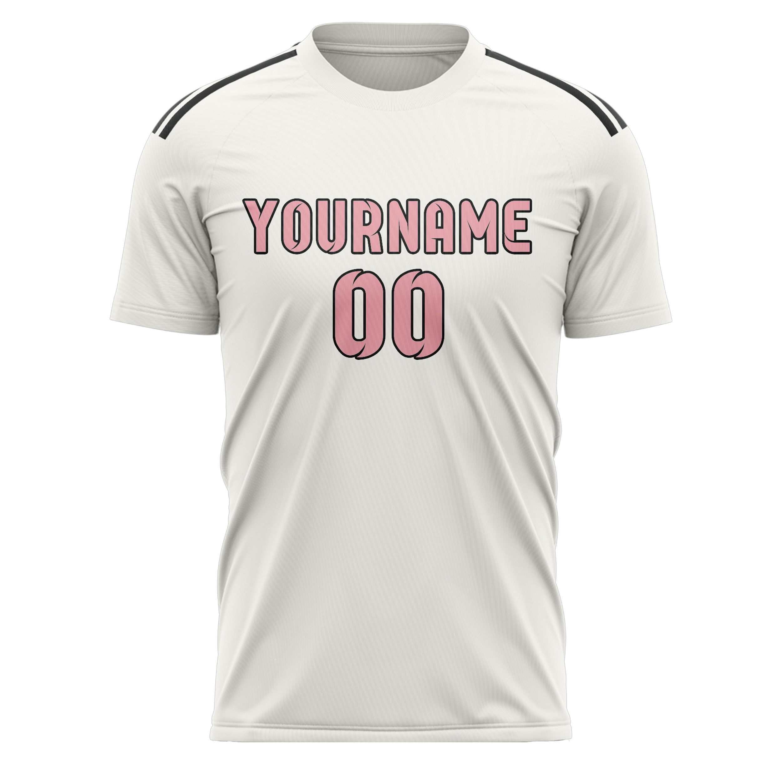 Custom White Light Pink Soccer Jersey