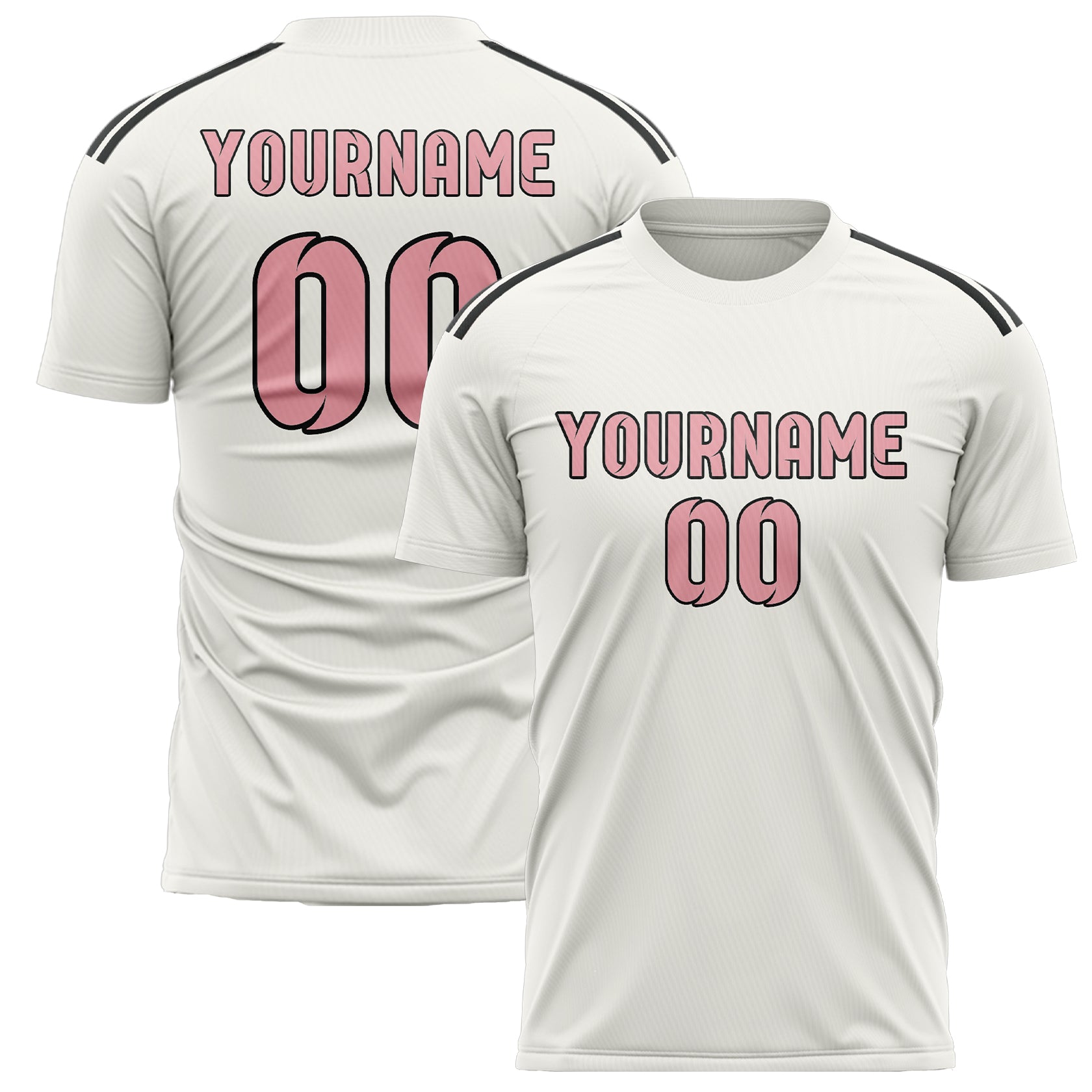 Custom White Light Pink Soccer Jersey