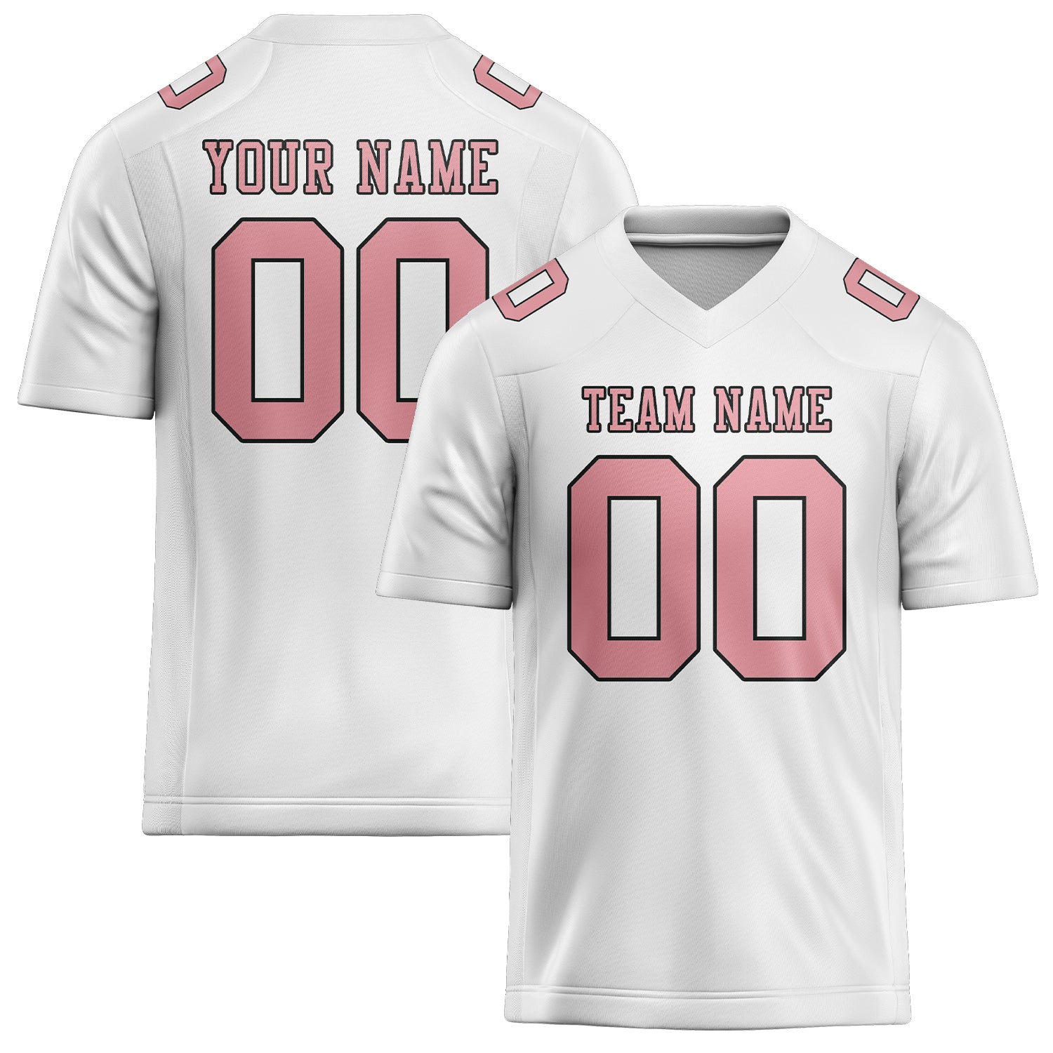 Custom White Light Pink Football Jersey