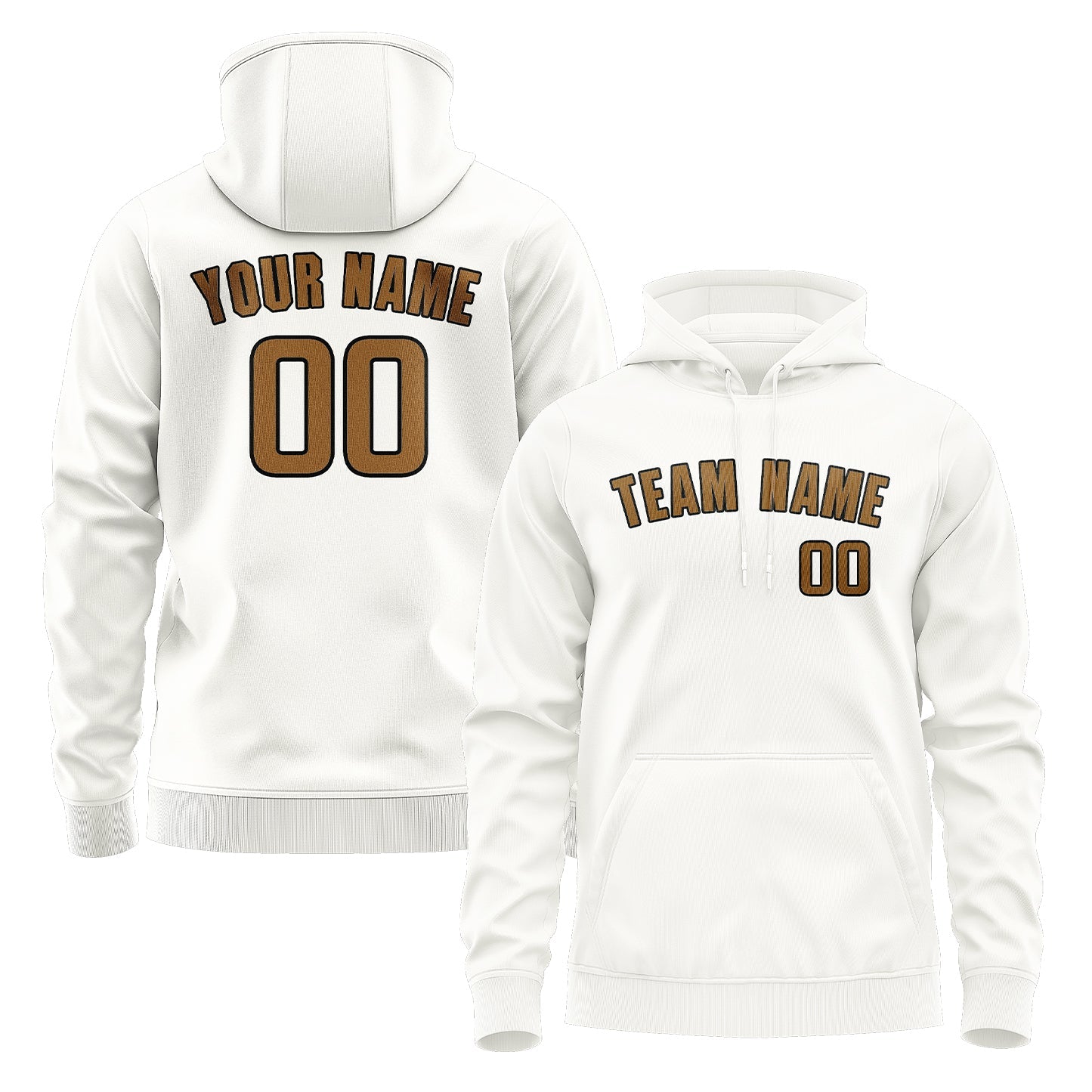 Custom White Khaki Hoodie