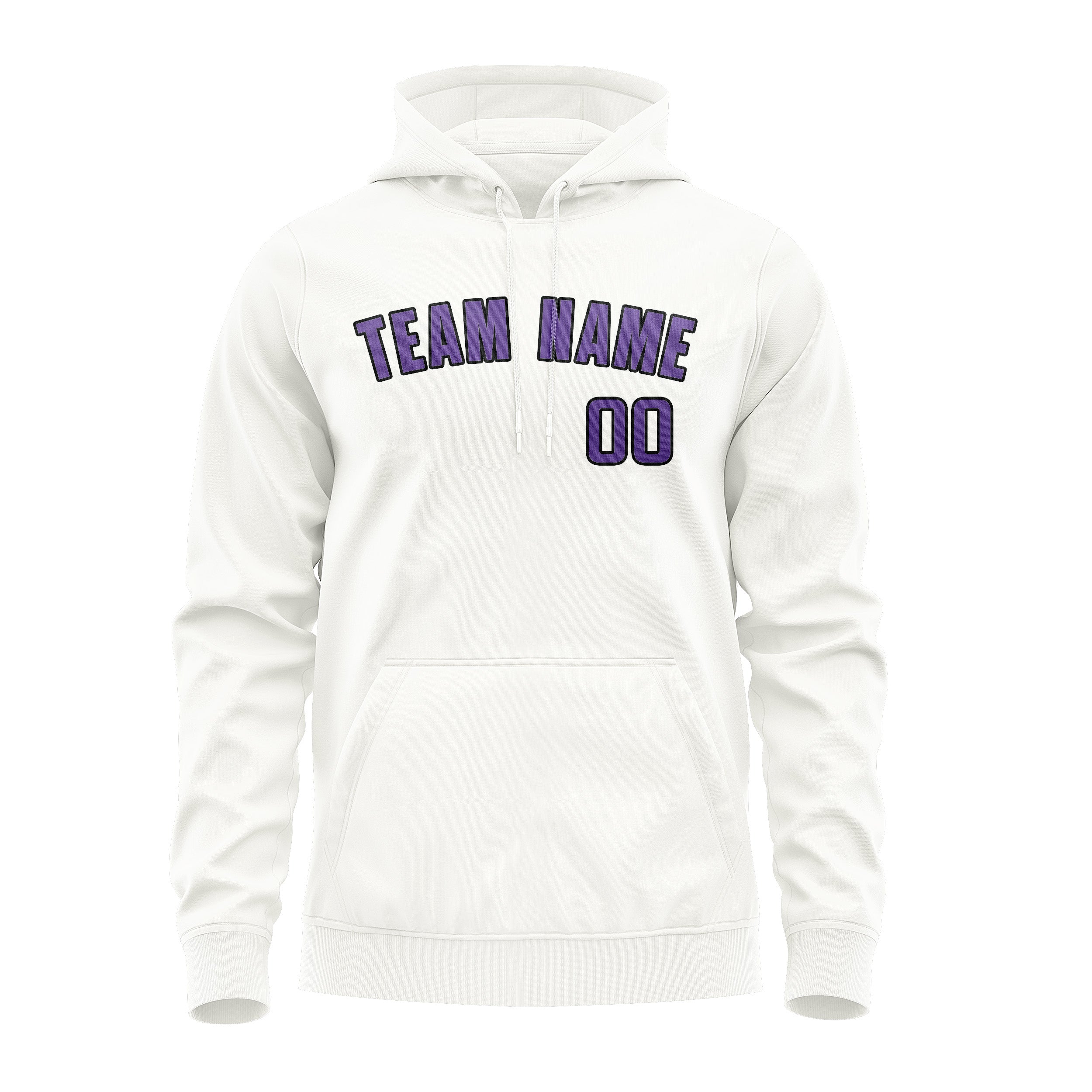 Custom White Light Purple Hoodie