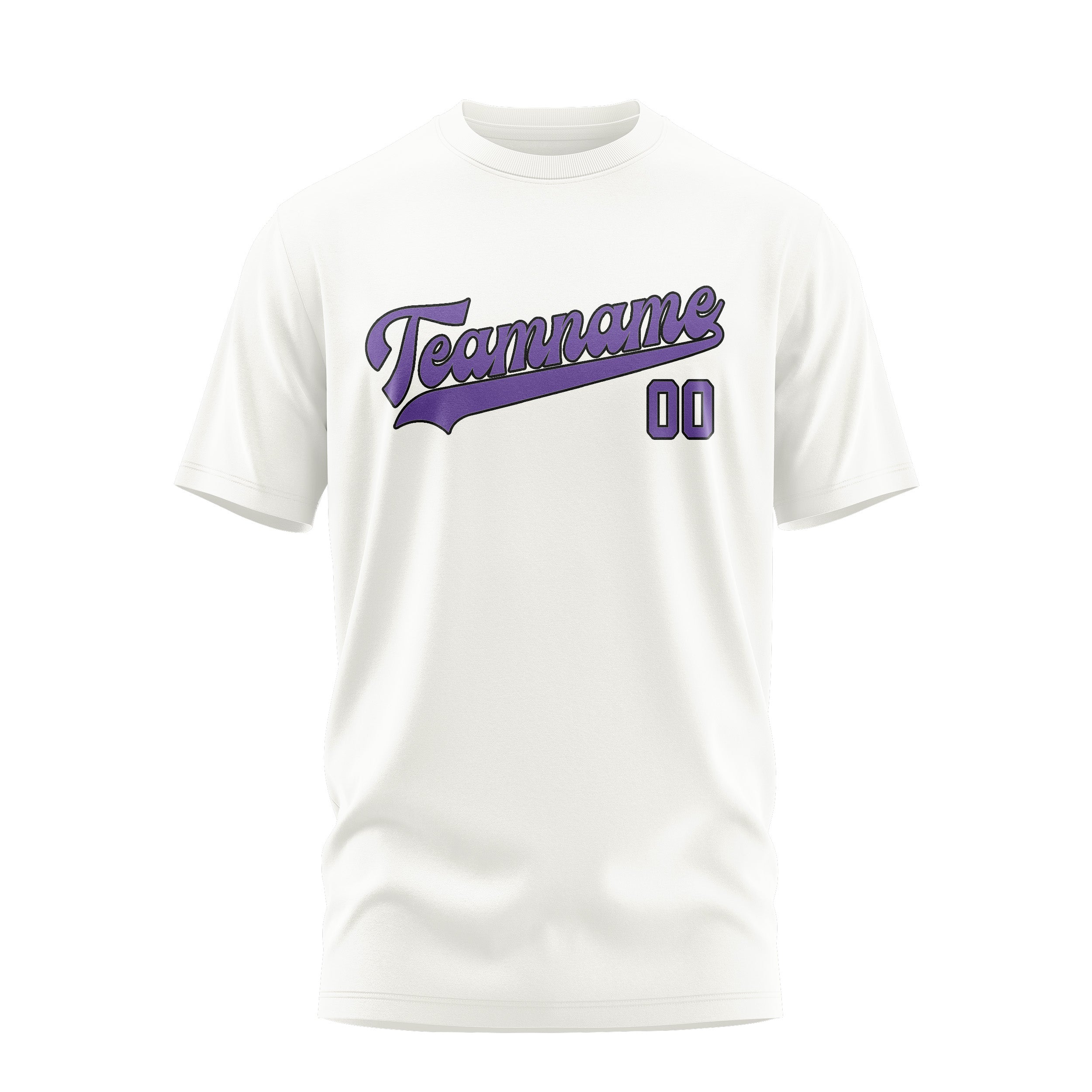Custom White Light Purple T-Shirt