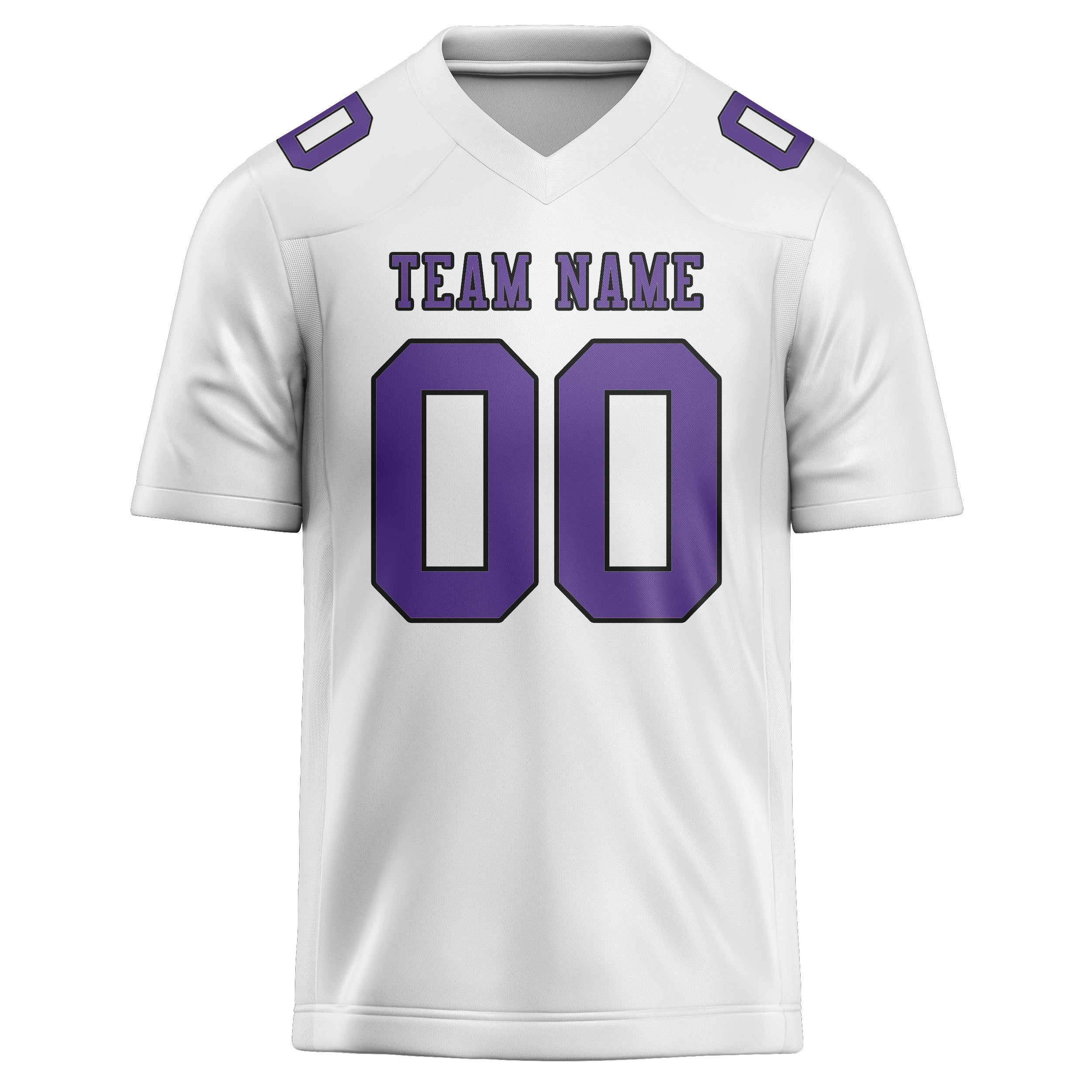 Custom White Light Purple Football Jersey