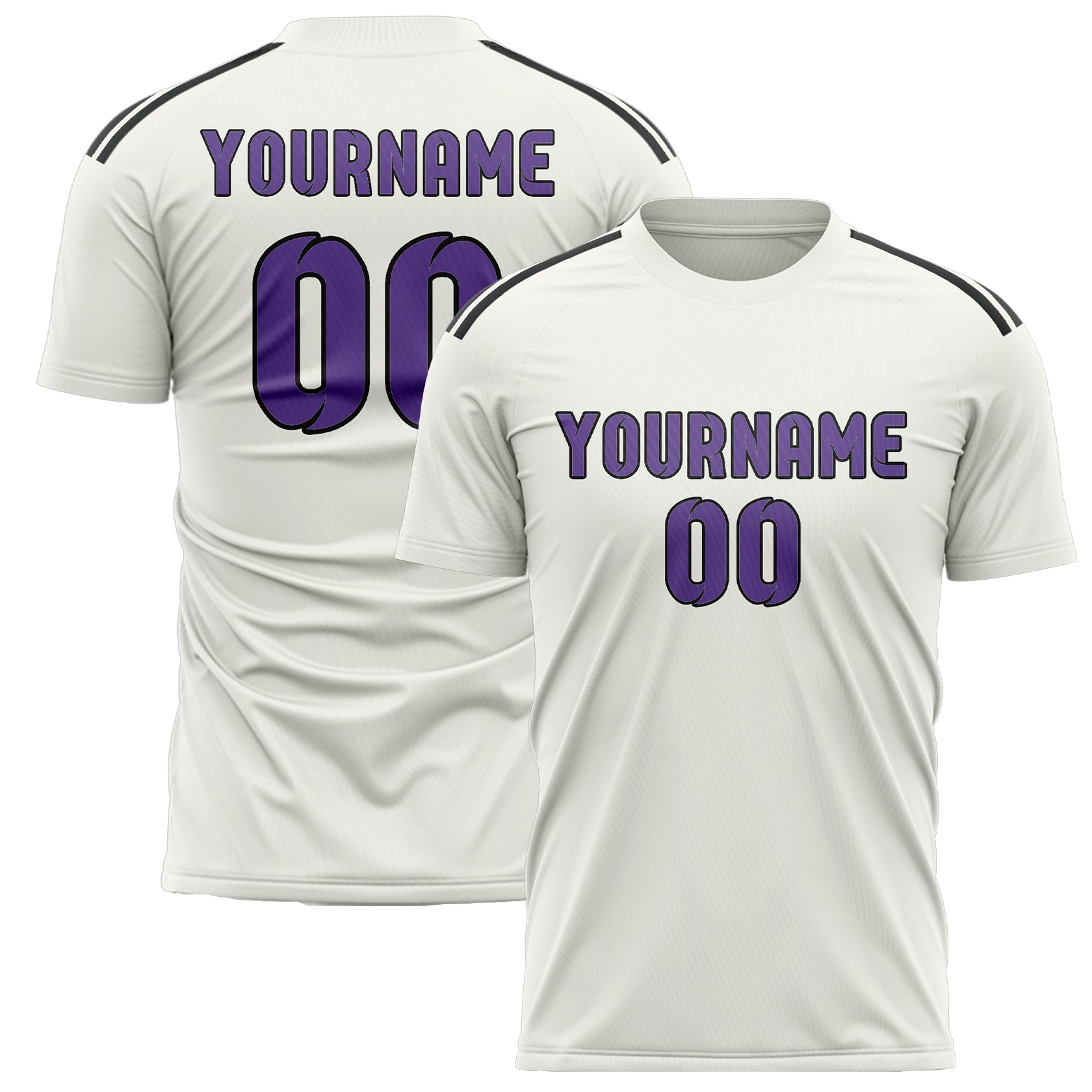 Custom White Light Purple Soccer Jersey