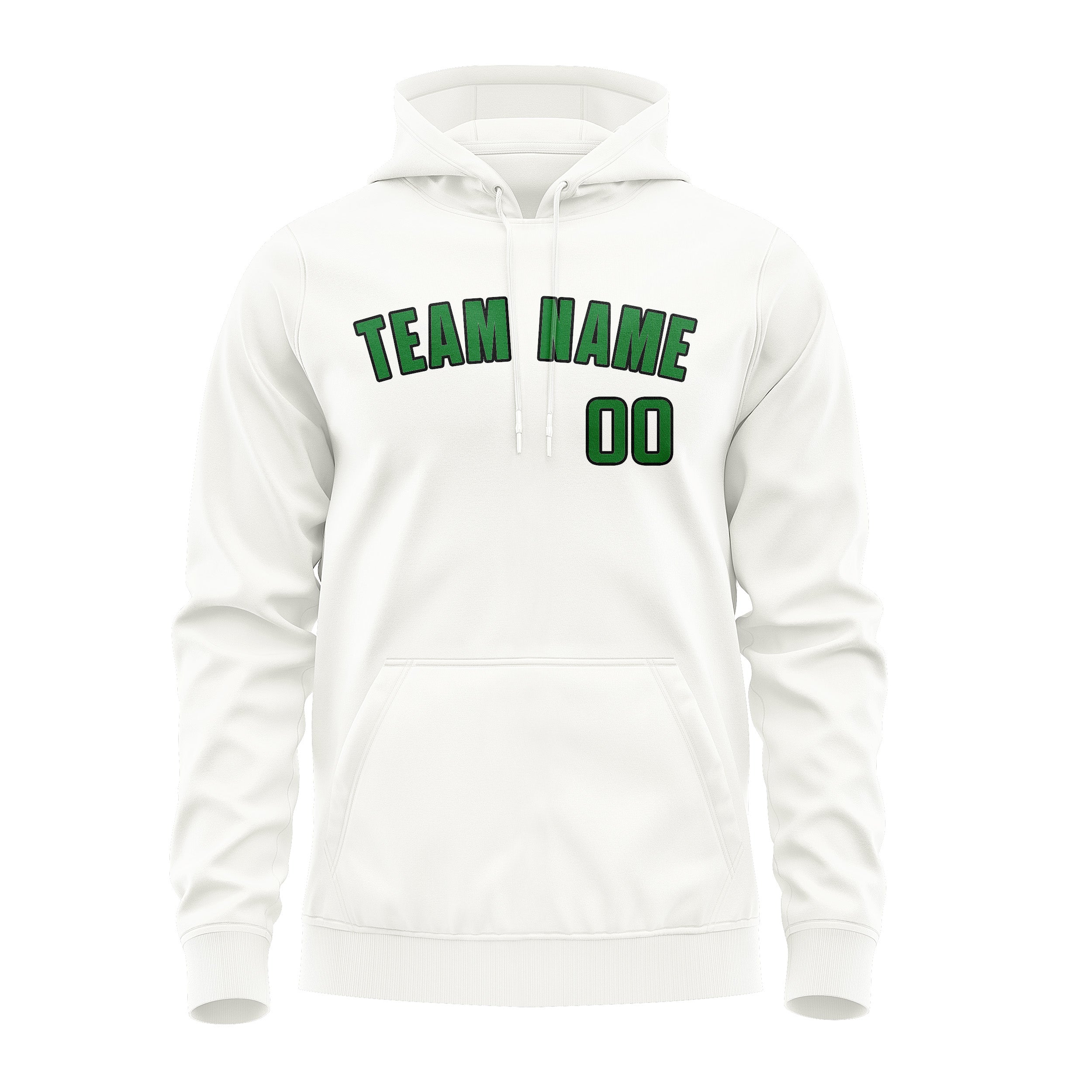 Custom White Emerald Green Hoodie