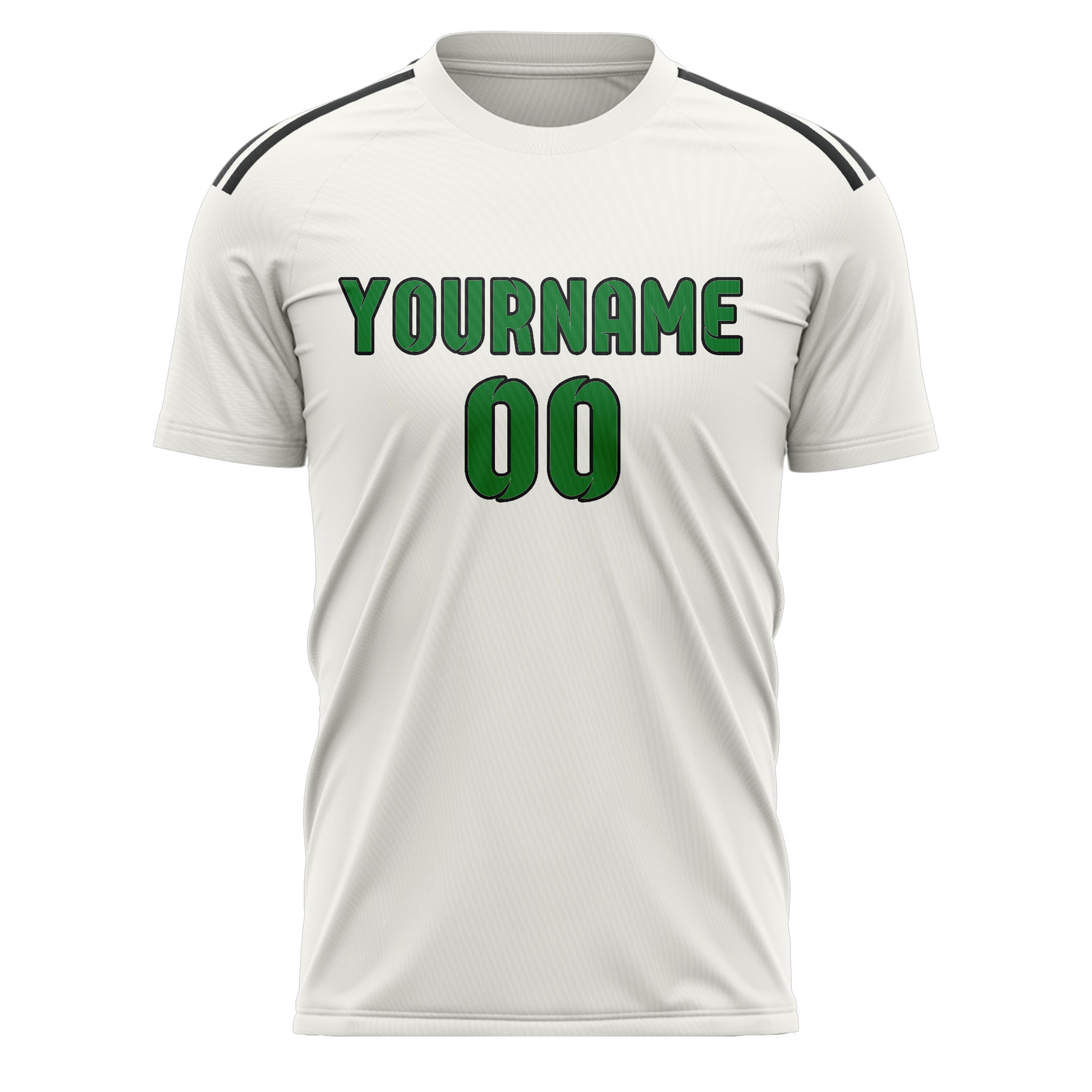 Custom White Emerald Green Soccer Jersey