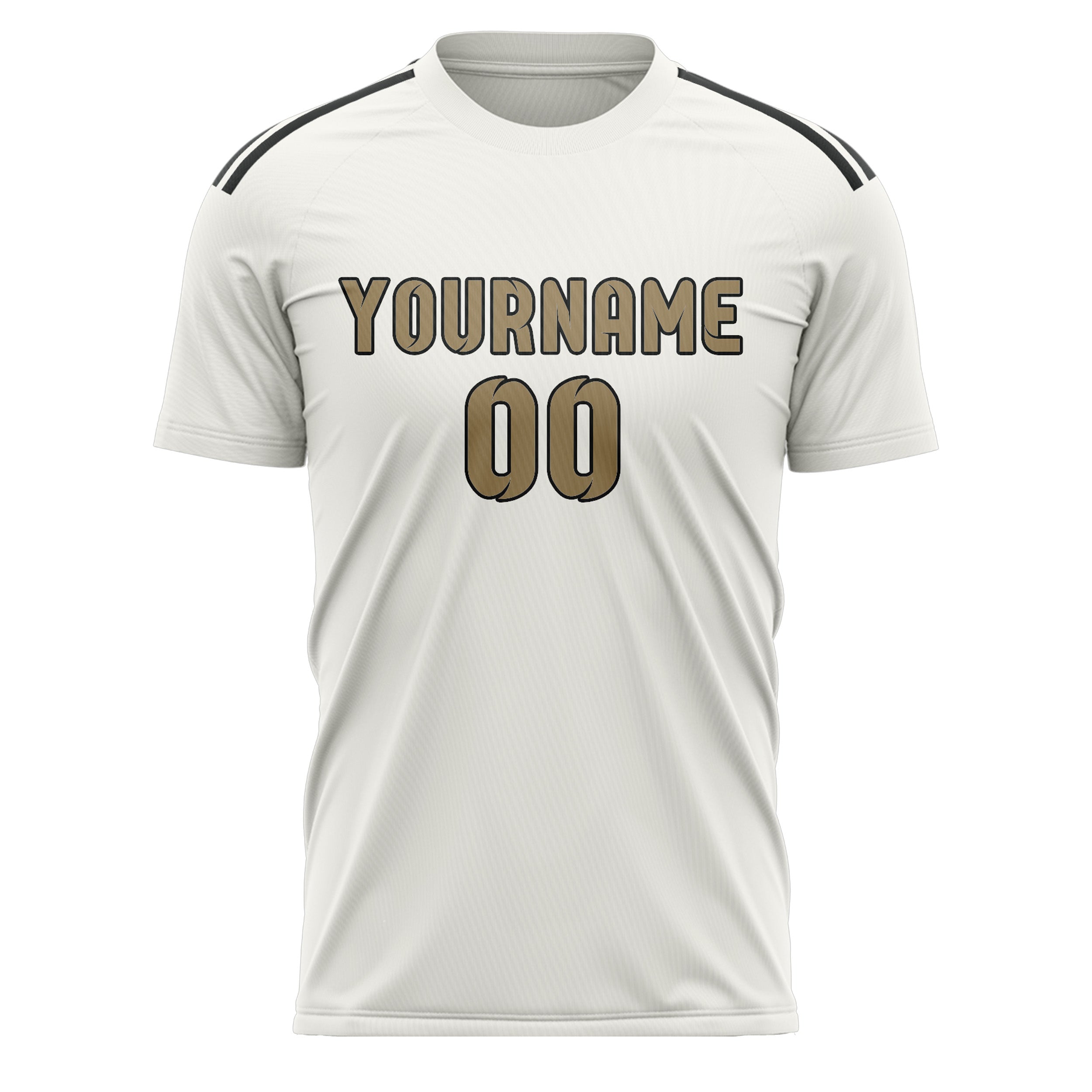 Custom White Light Khaki Soccer Jersey