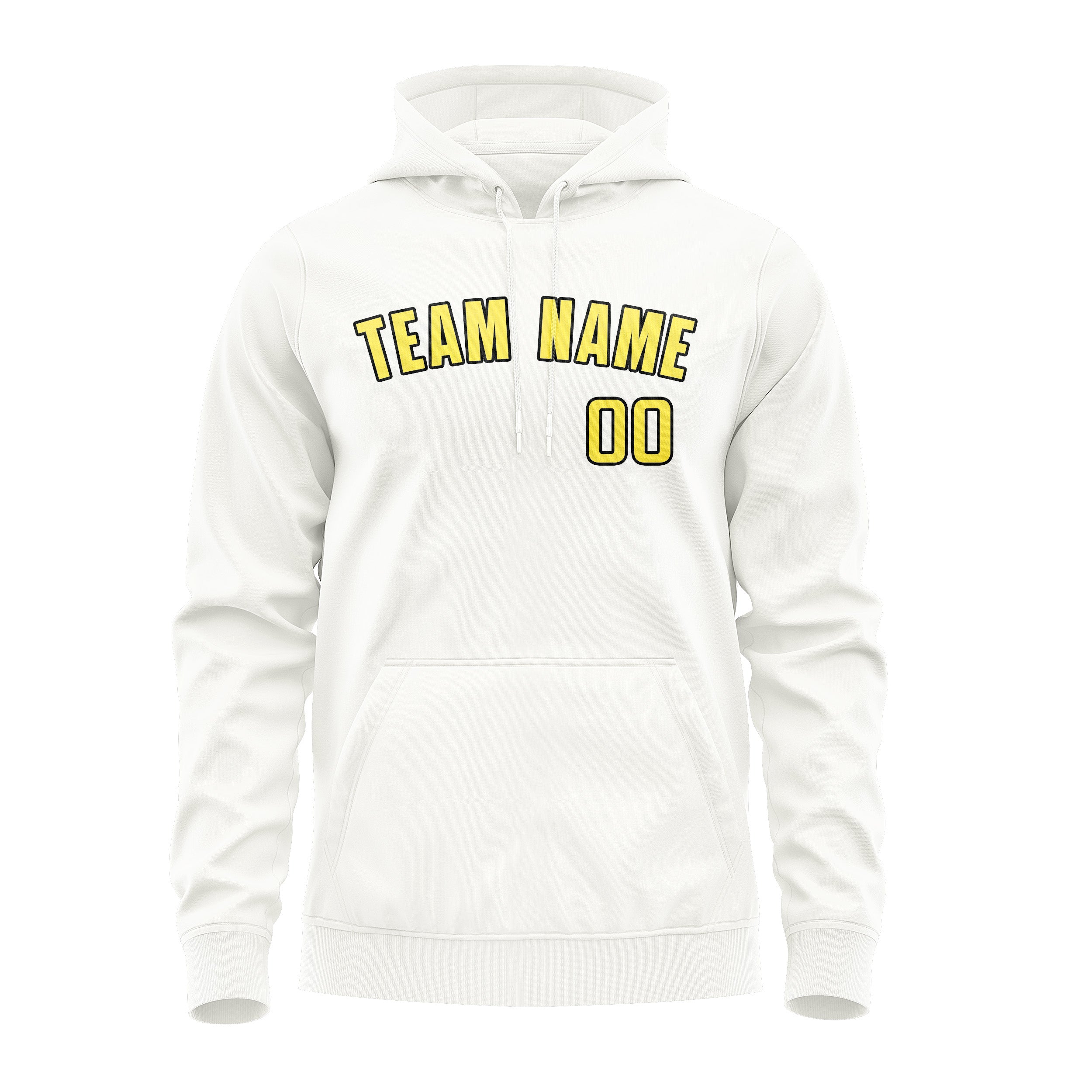 Custom White Light Yellow Hoodie