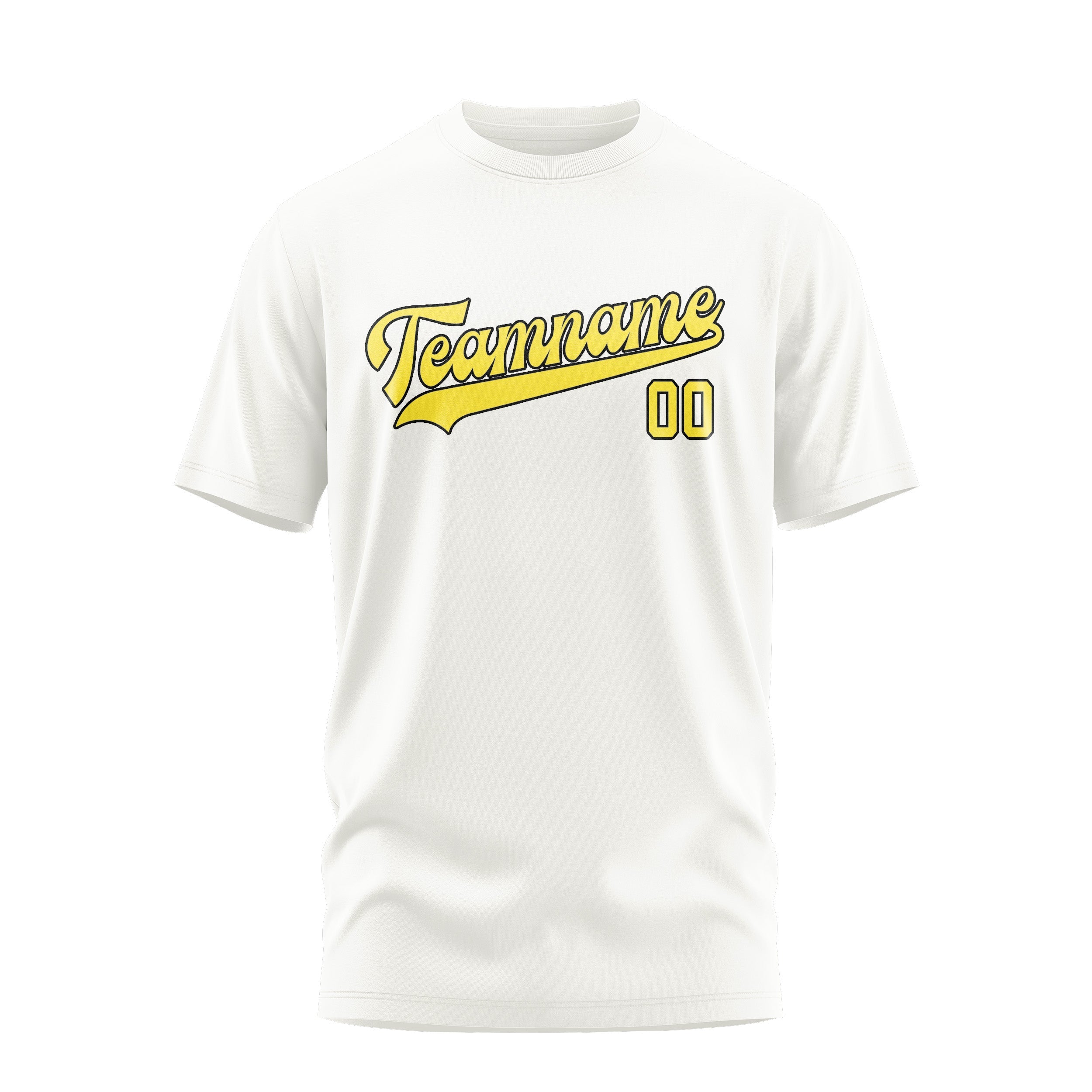 Custom White Light Yellow T-Shirt