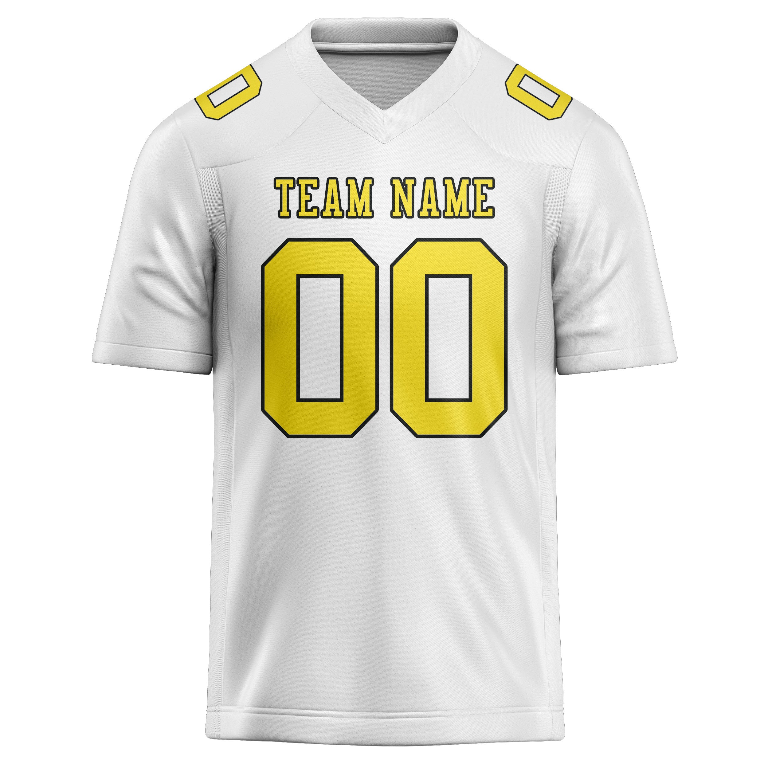 Custom White Light Yellow Football Jersey