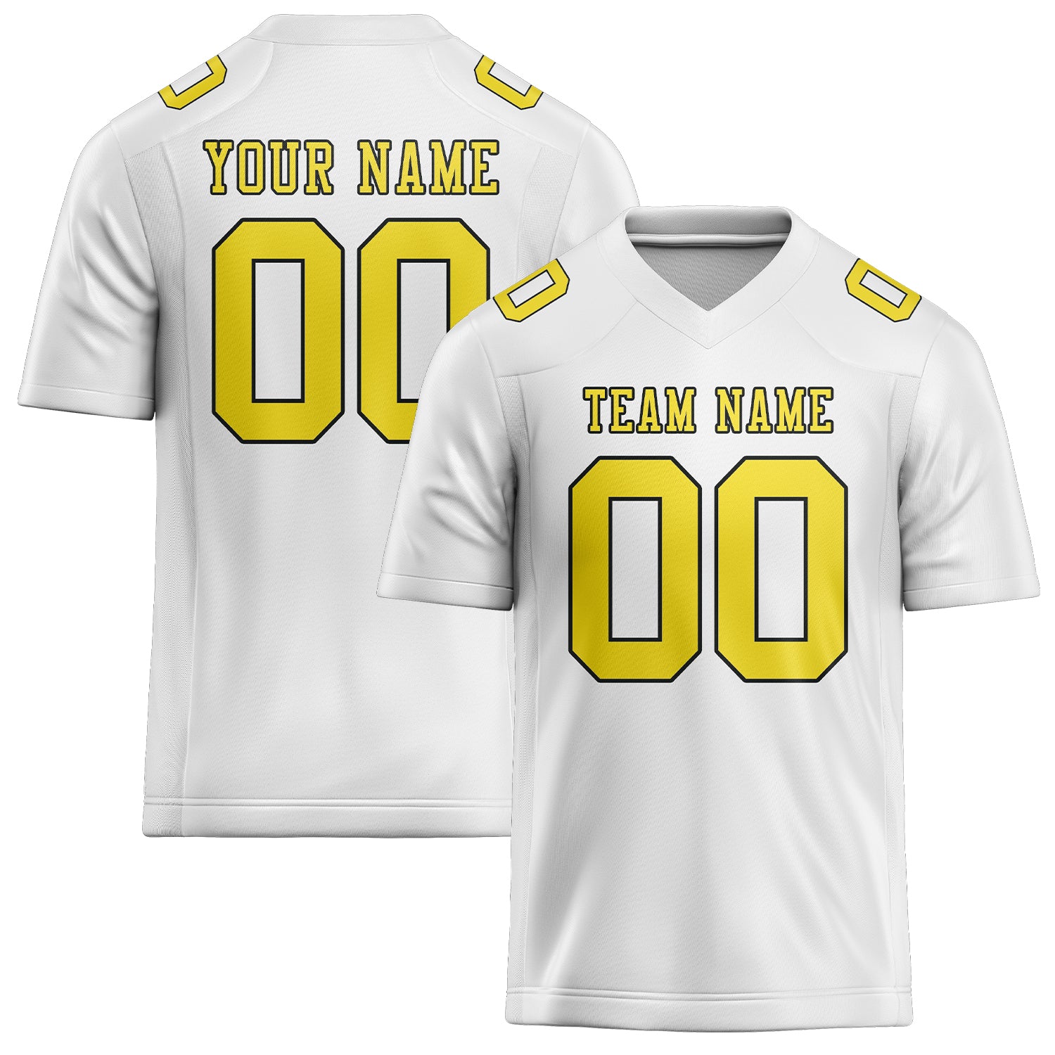 Custom White Light Yellow Football Jersey
