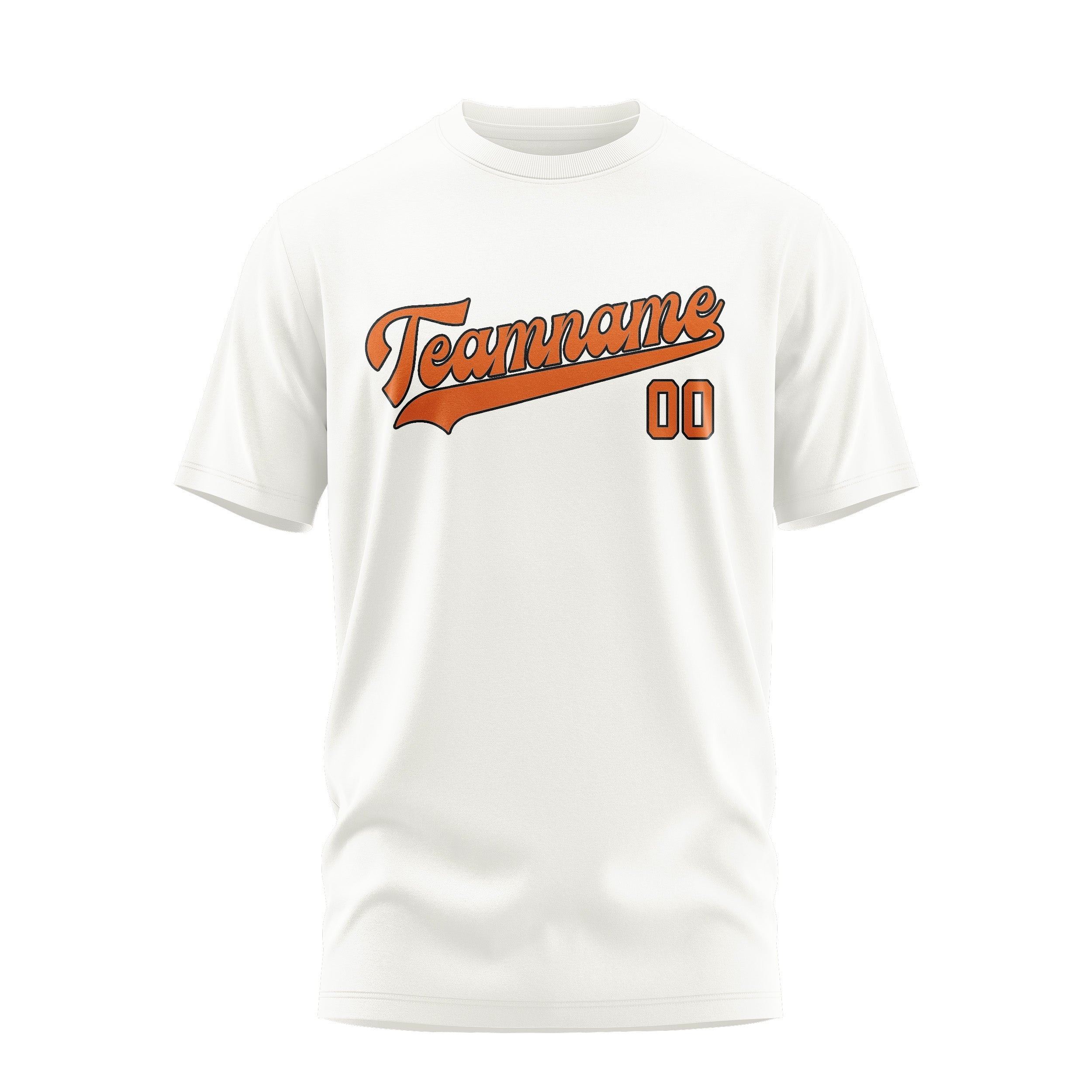 Custom White Orange T-Shirt