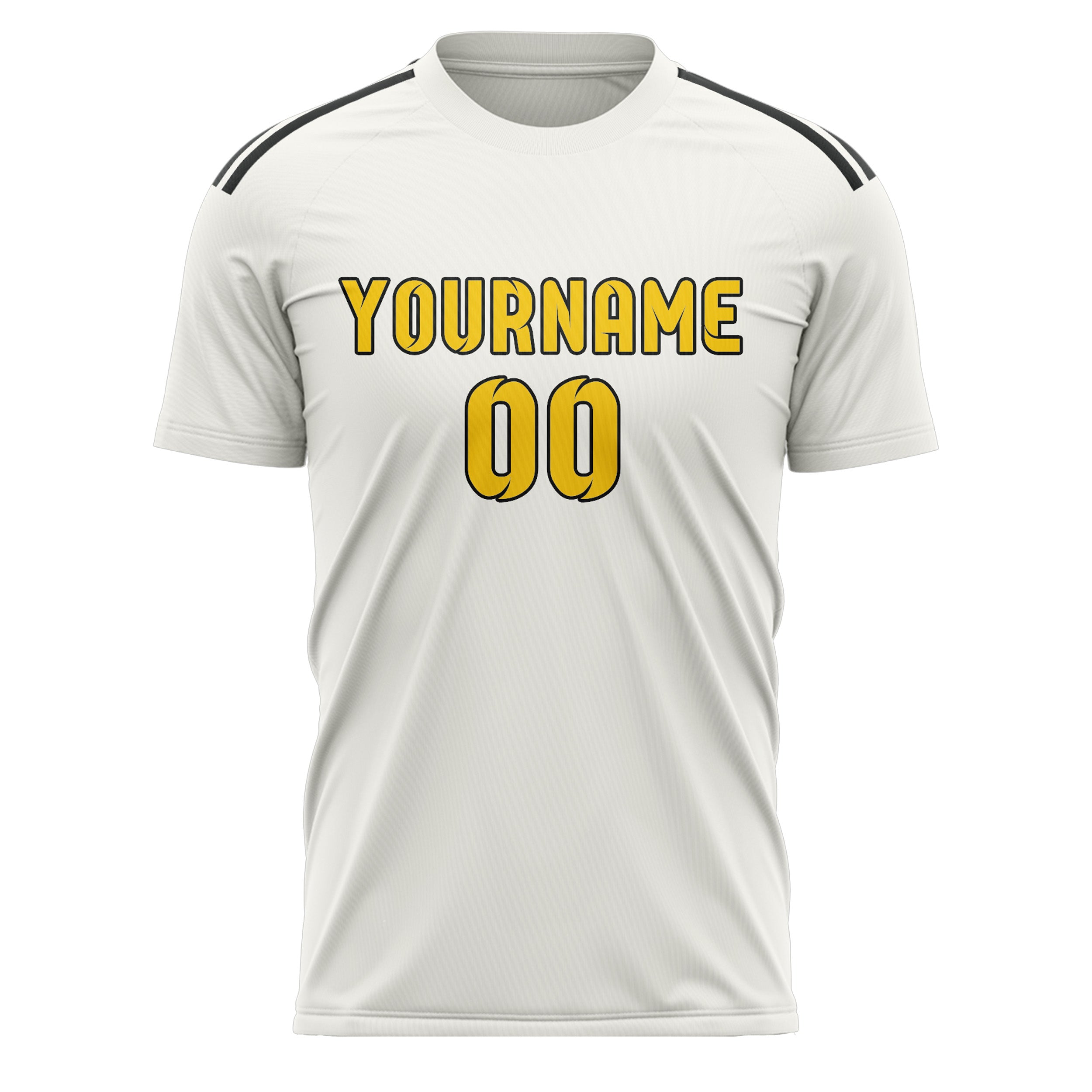 Custom White Gold Soccer Jersey