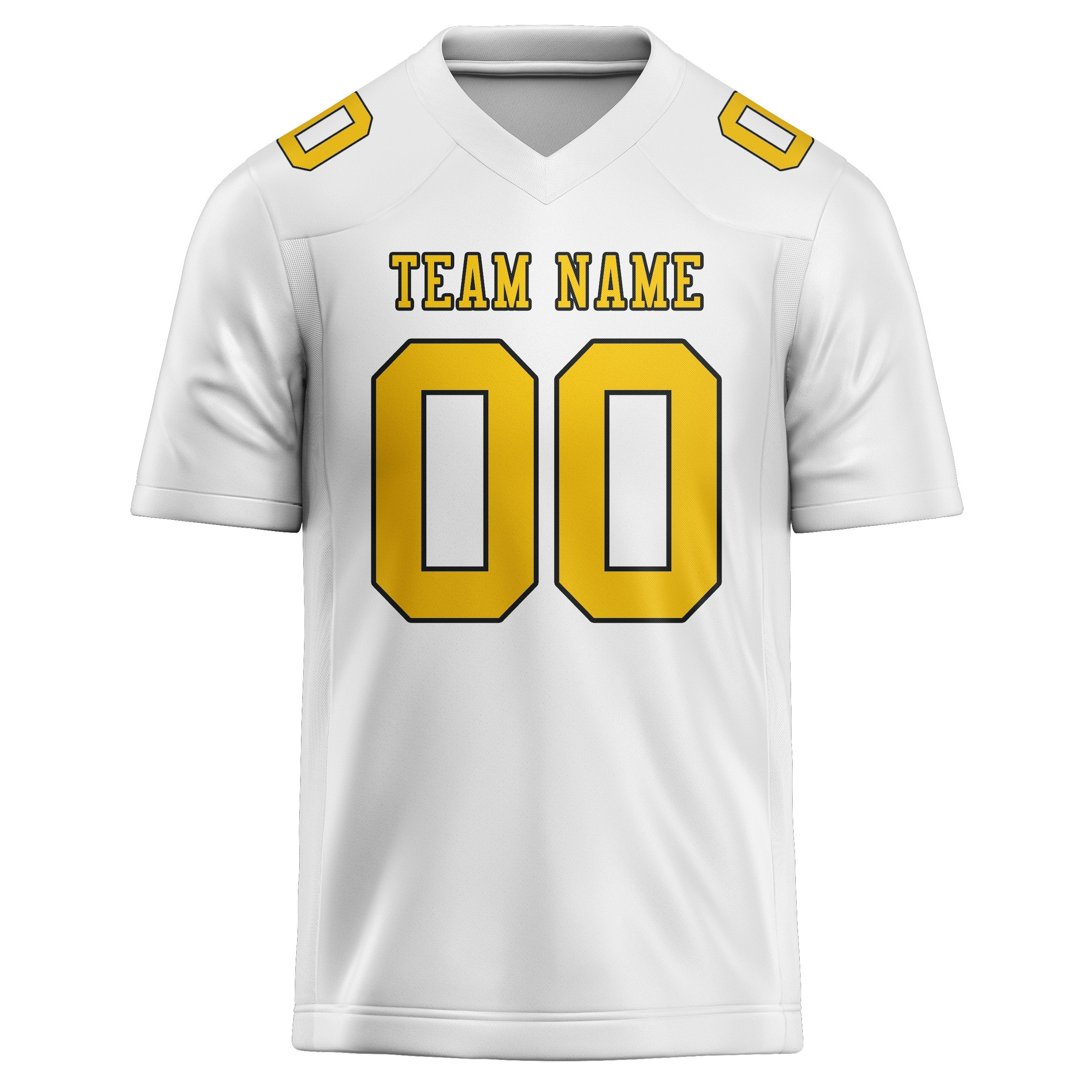Custom White Gold Football Jersey