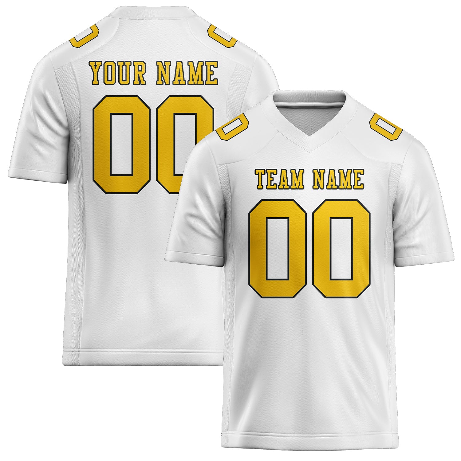 Custom White Gold Football Jersey