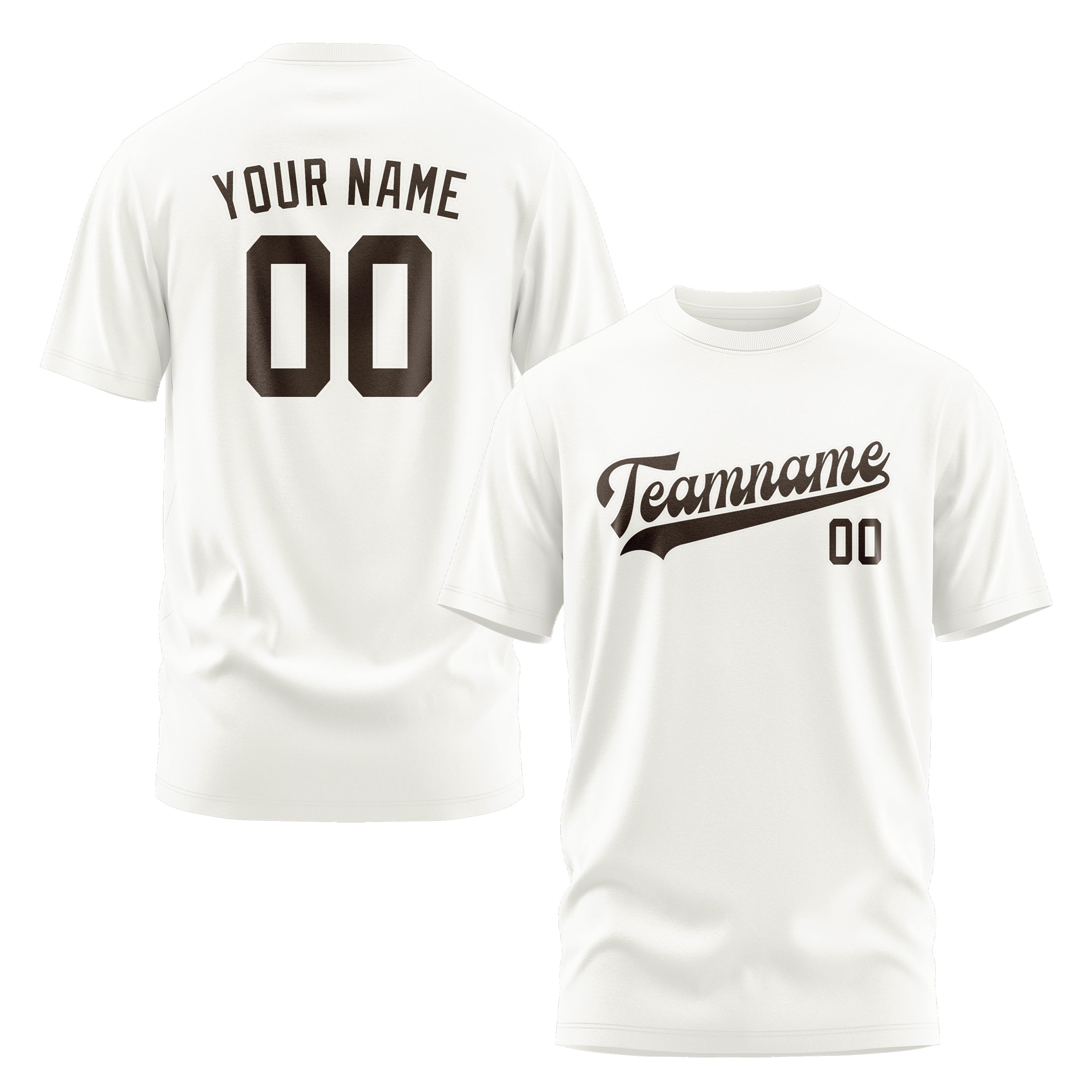 Custom White Brown T-Shirt
