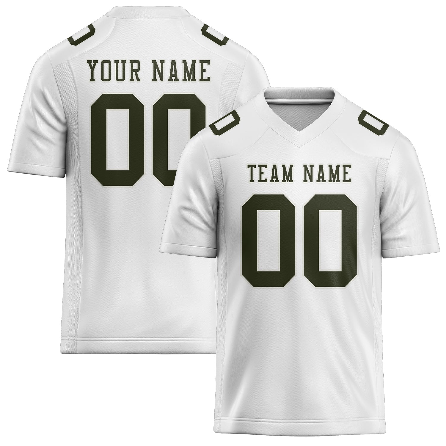 Custom White Olive Football Jersey