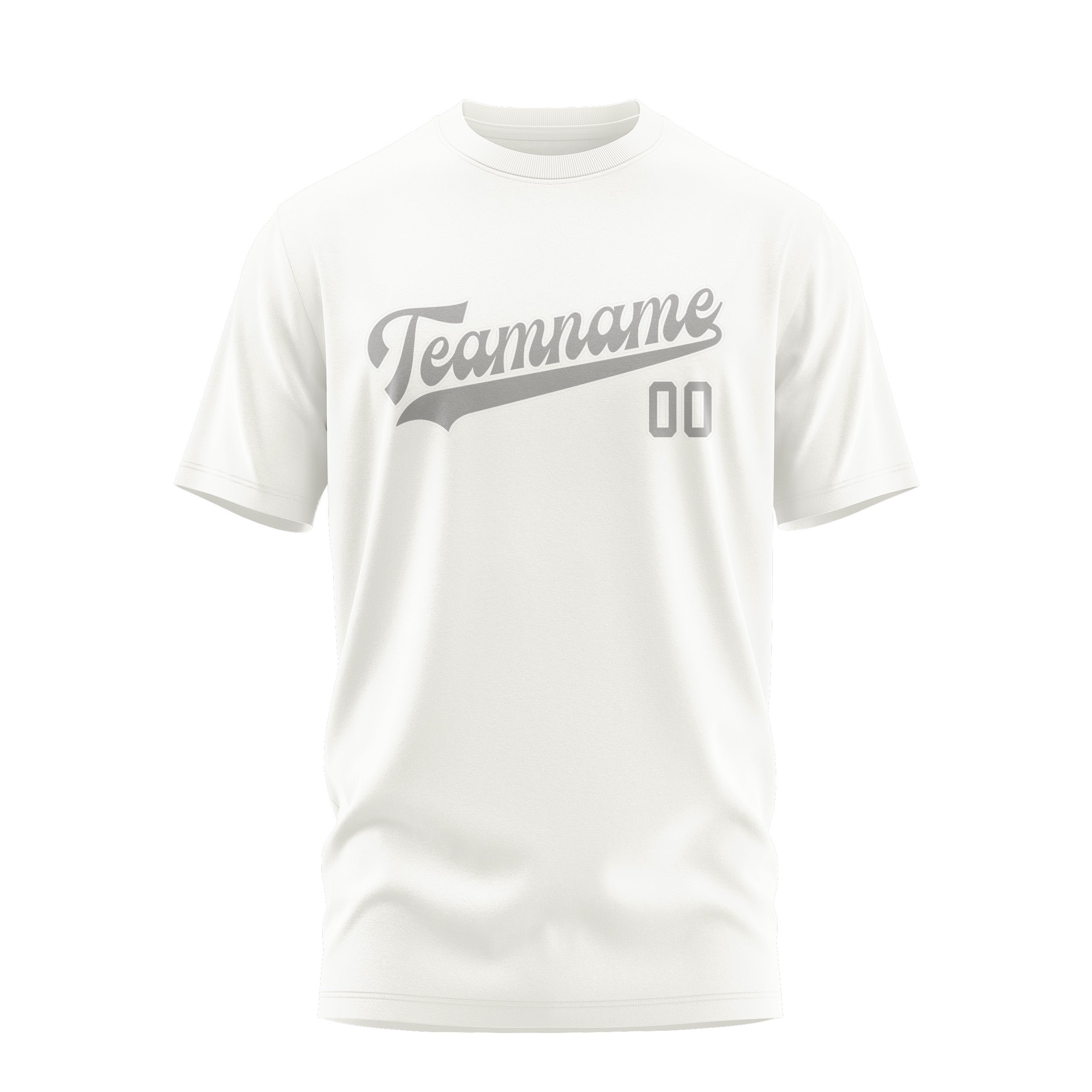 Custom White Gray T-Shirt