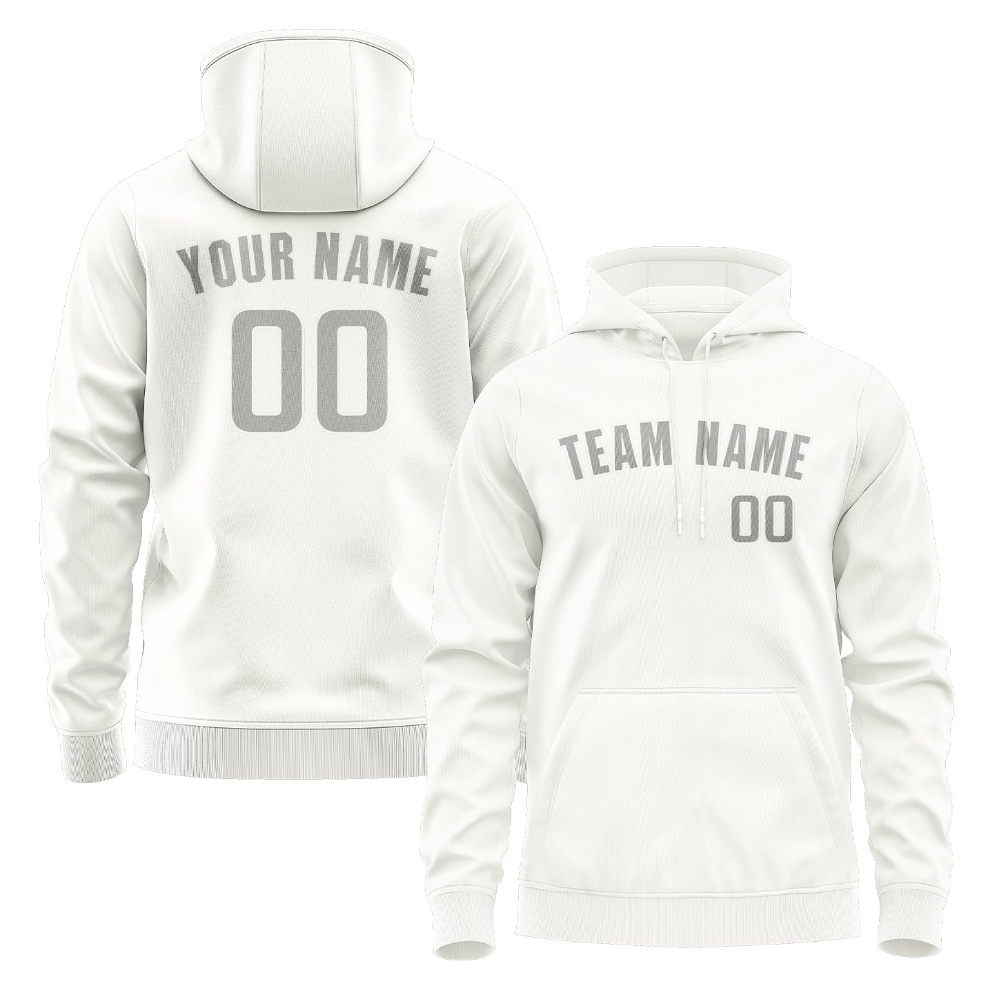 Custom White Gray Hoodie