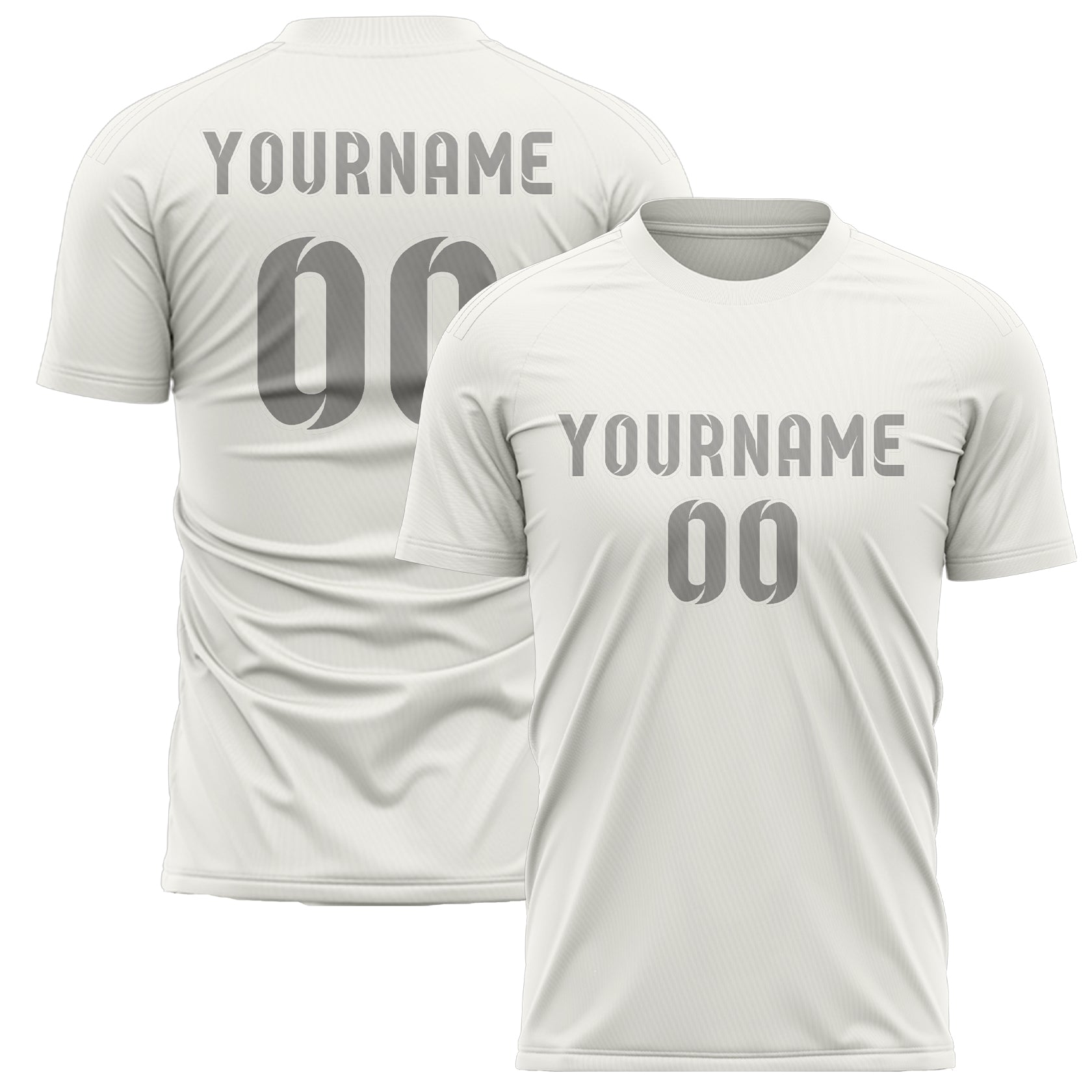 Custom White Gray Soccer Jersey