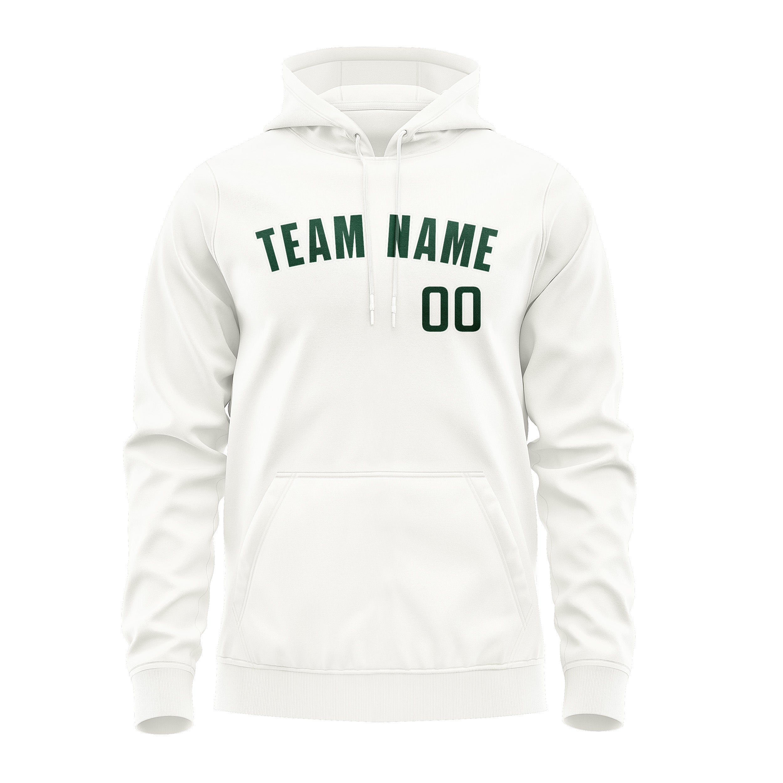 Custom White Green Hoodie