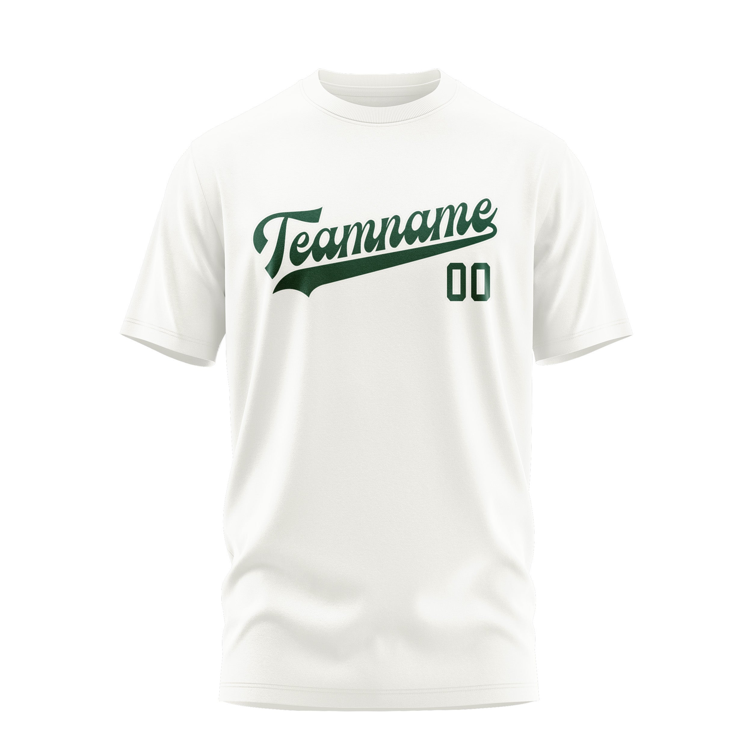 Custom White Green T-Shirt
