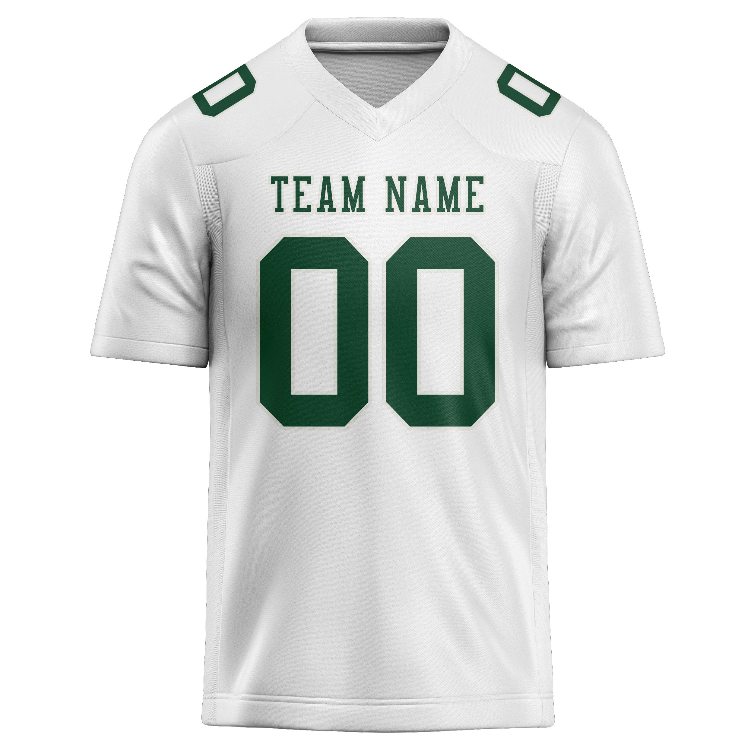 Custom White Green Football Jersey