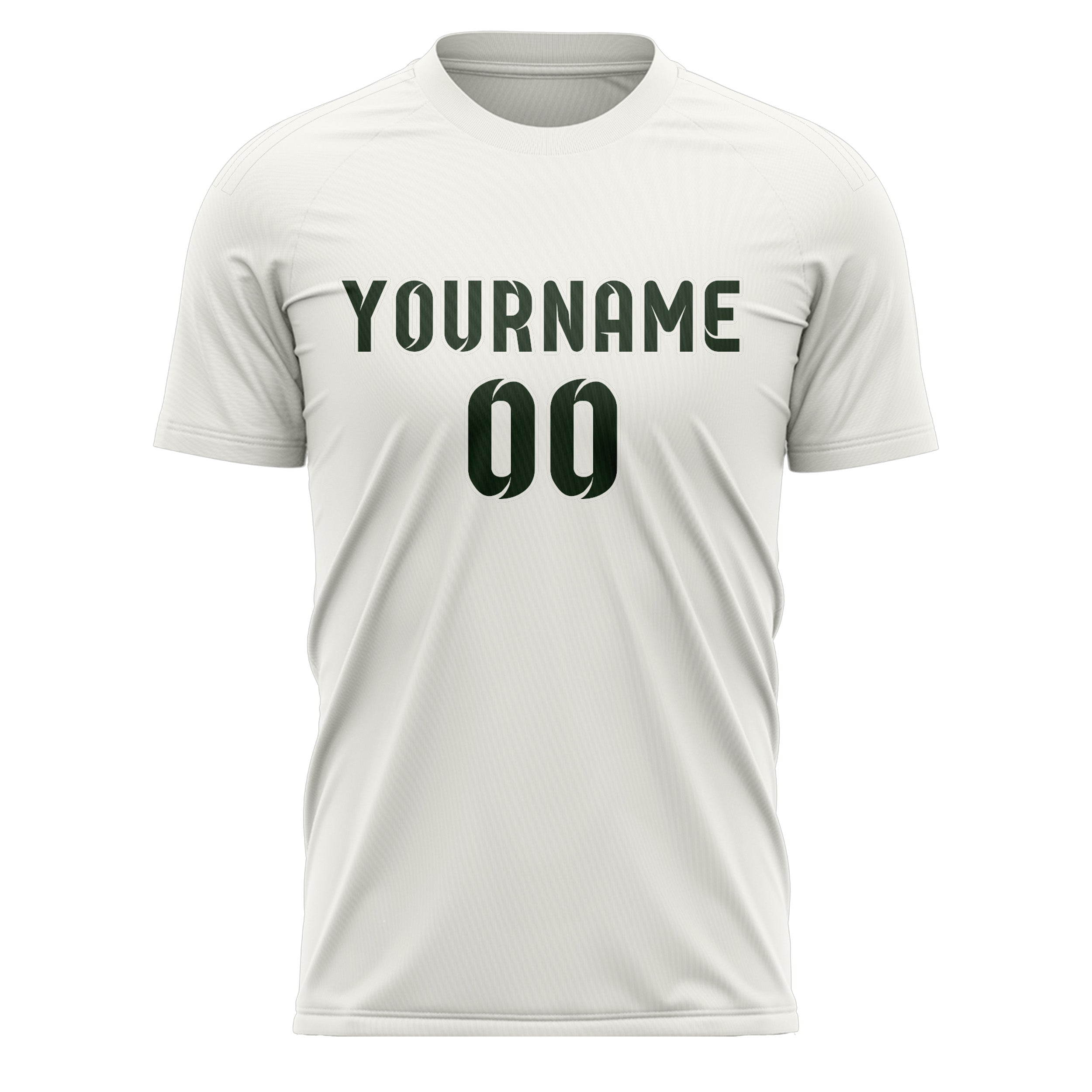 Custom White Dark Green Soccer Jersey