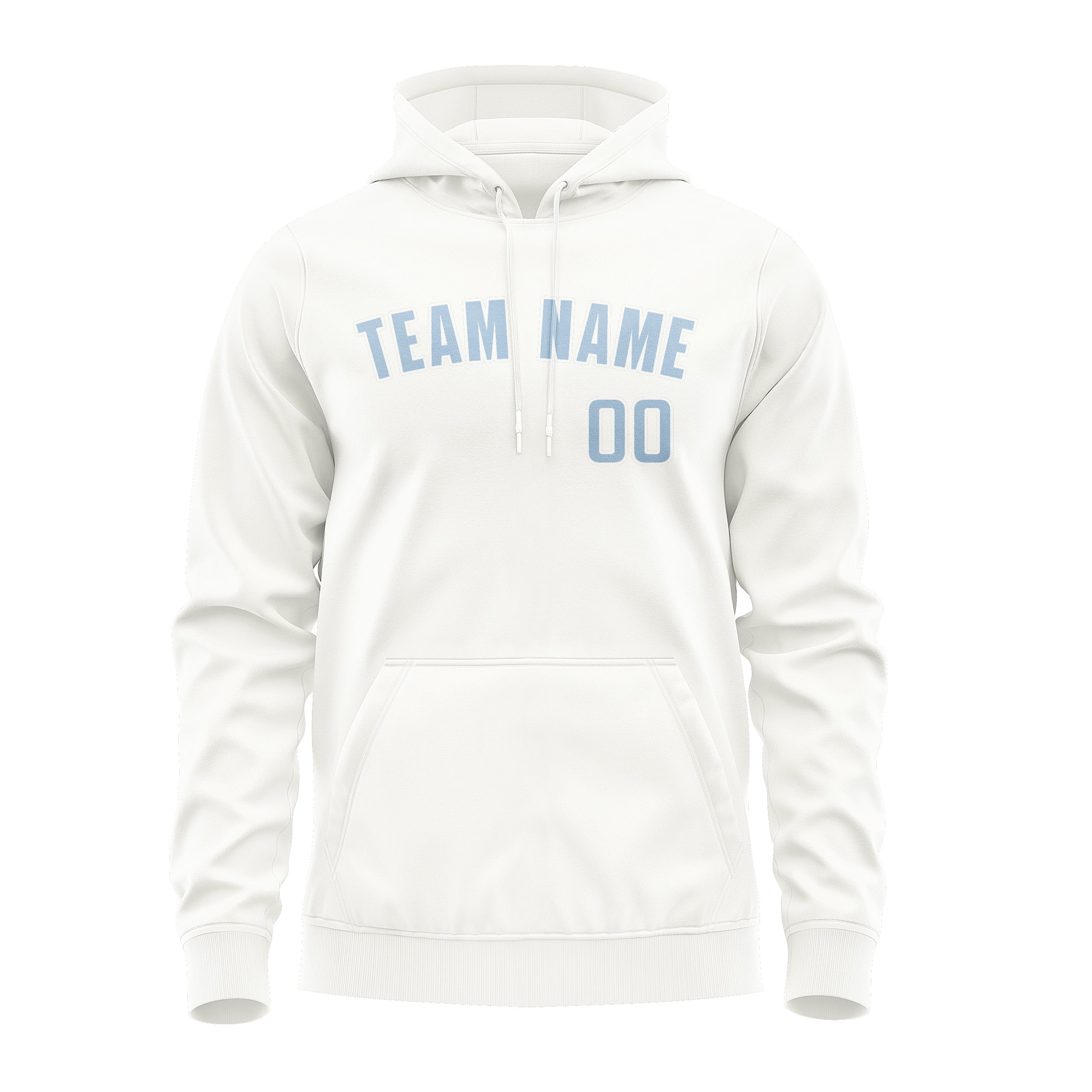 Custom White Light Blue Hoodie