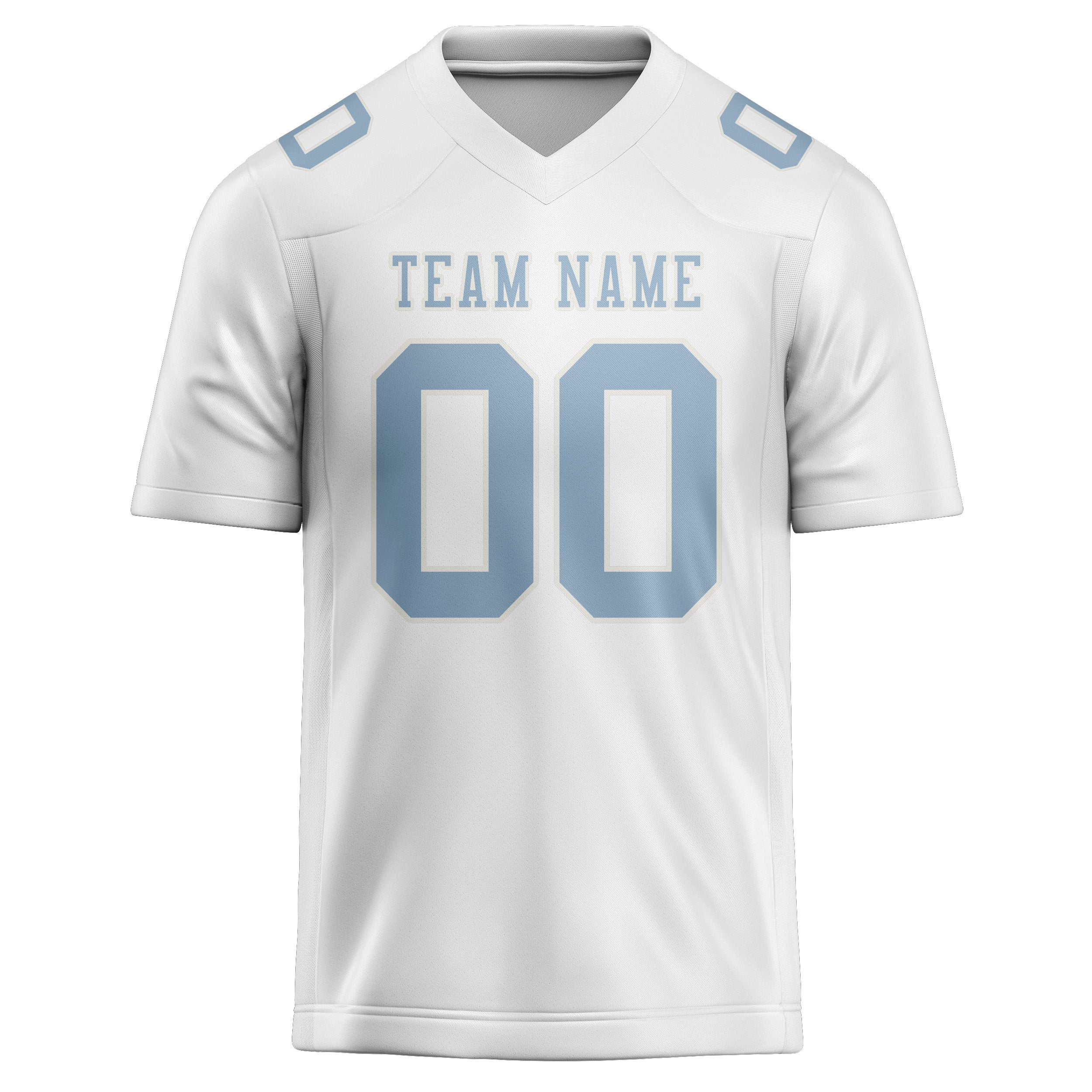 Custom White Light Blue Football Jersey