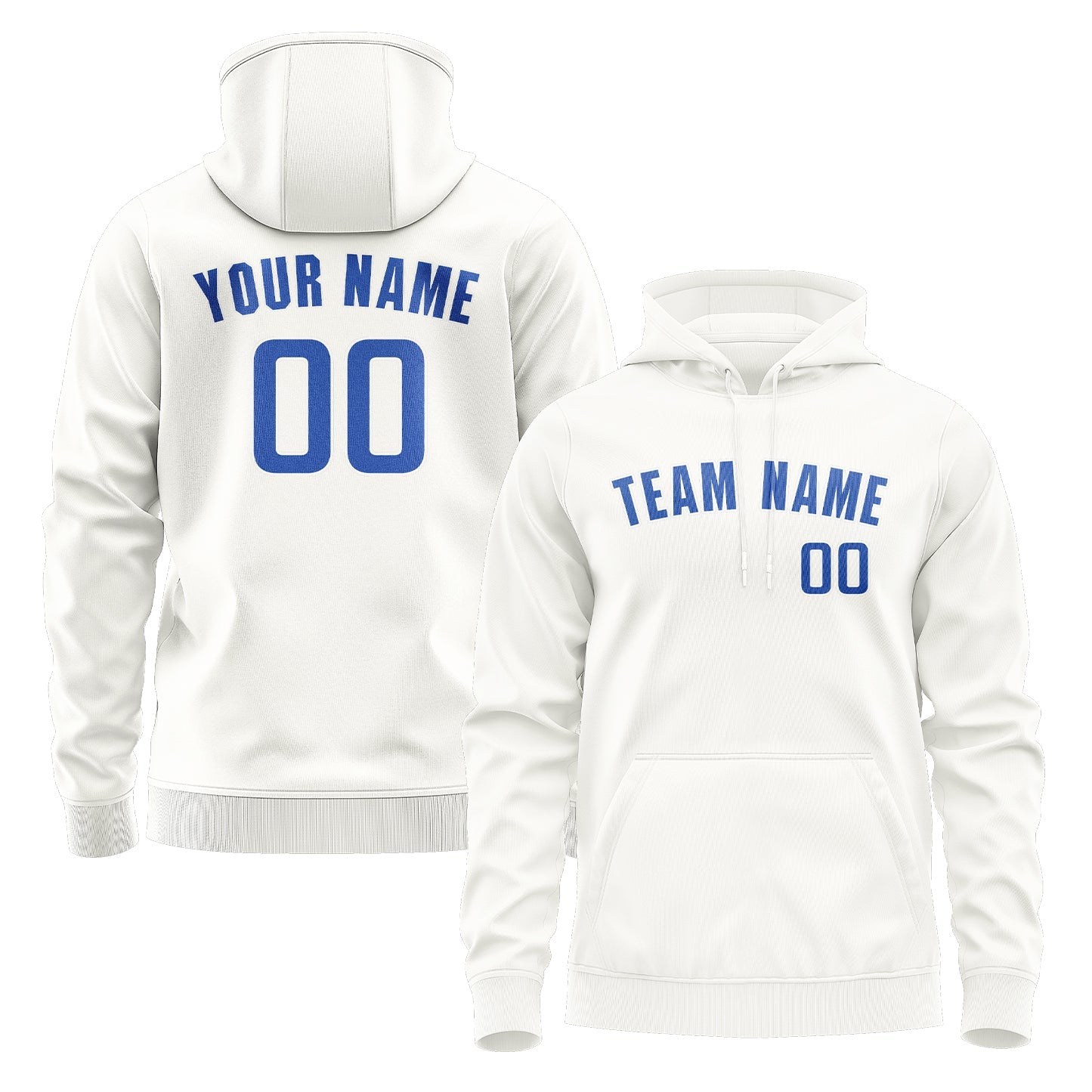 Custom White Sky Blue Hoodie