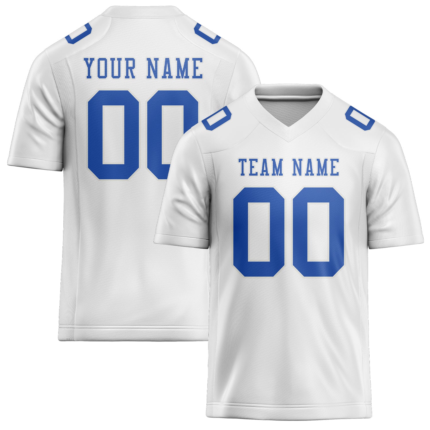 Custom White Sky Blue Football Jersey