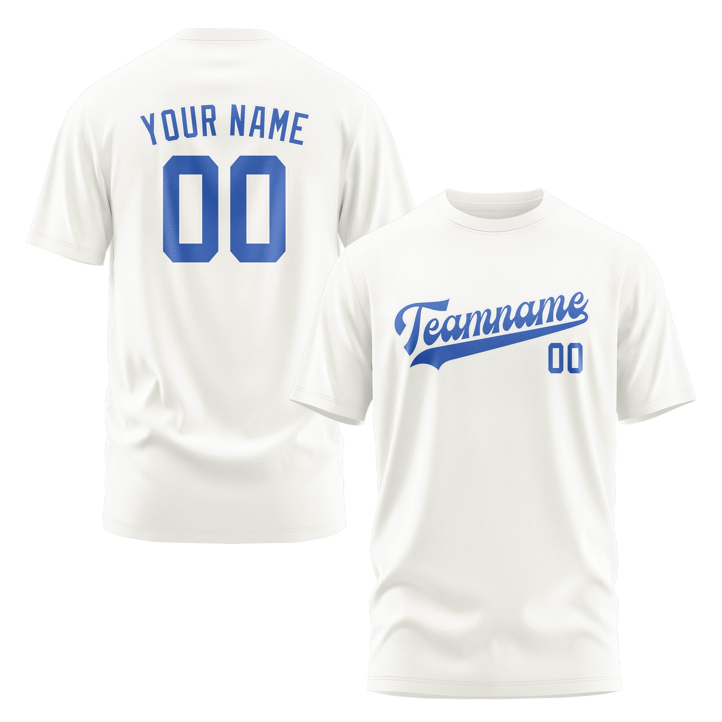 Custom White Sky Blue T-Shirt