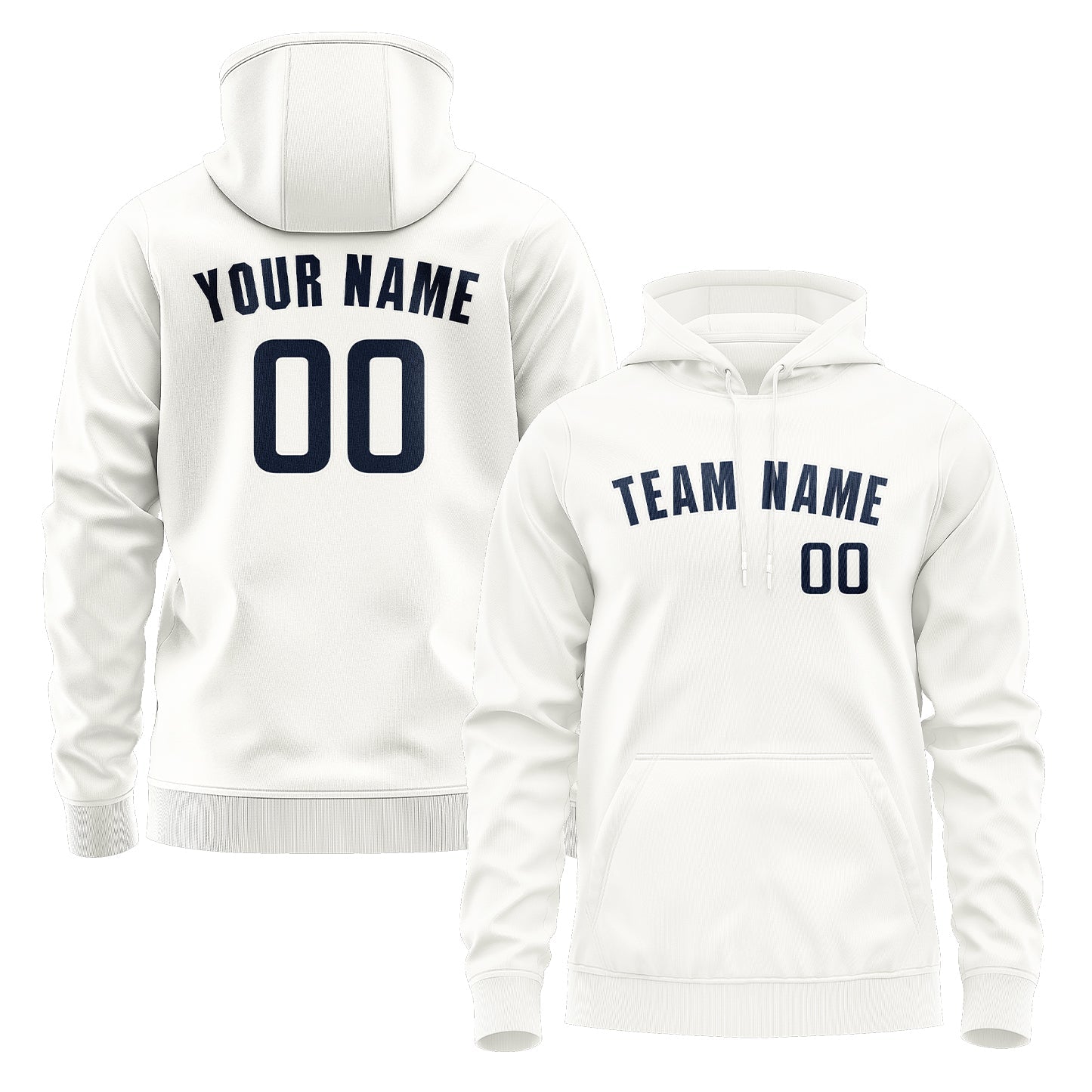 Custom White Blue Hoodie