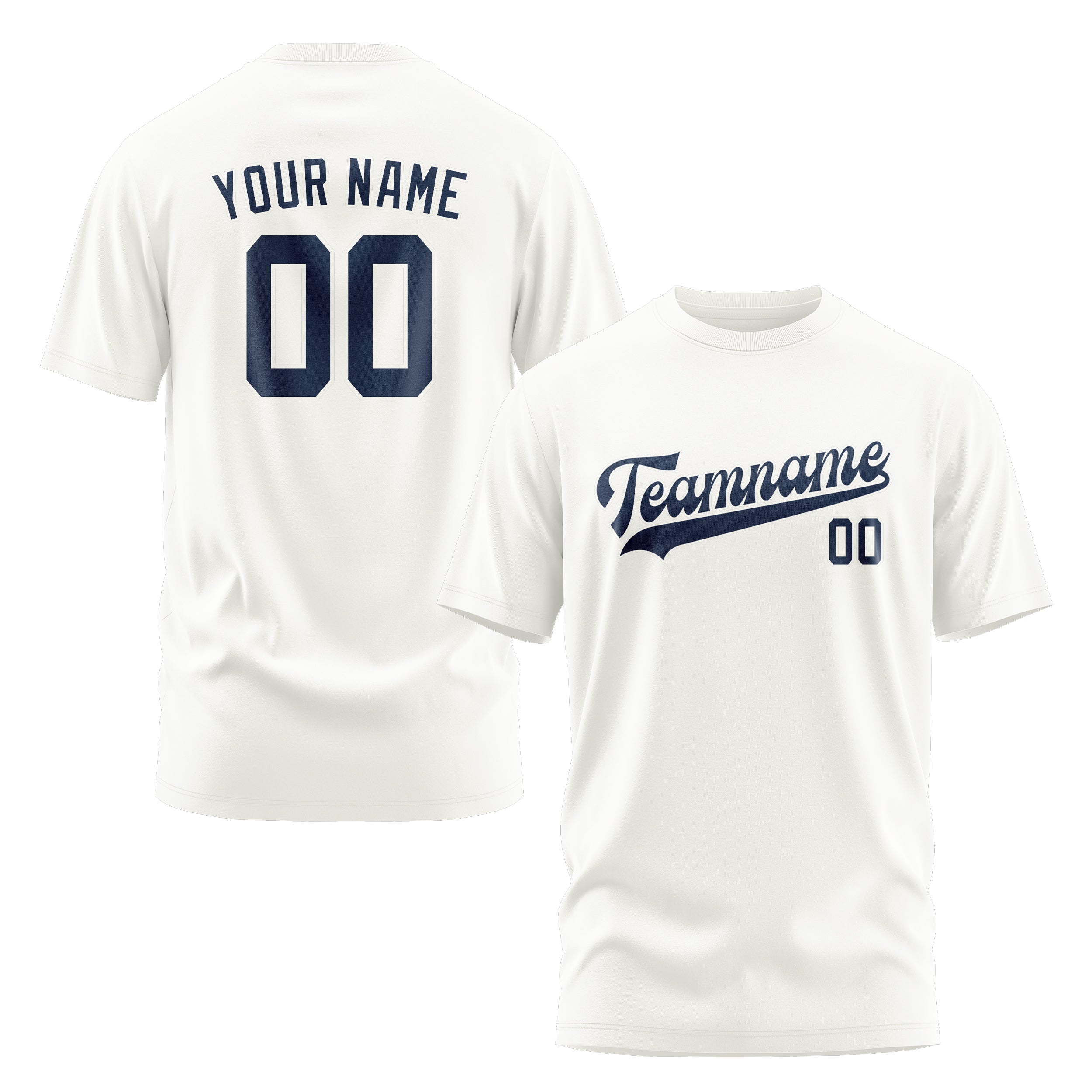 Custom White Blue T-Shirt
