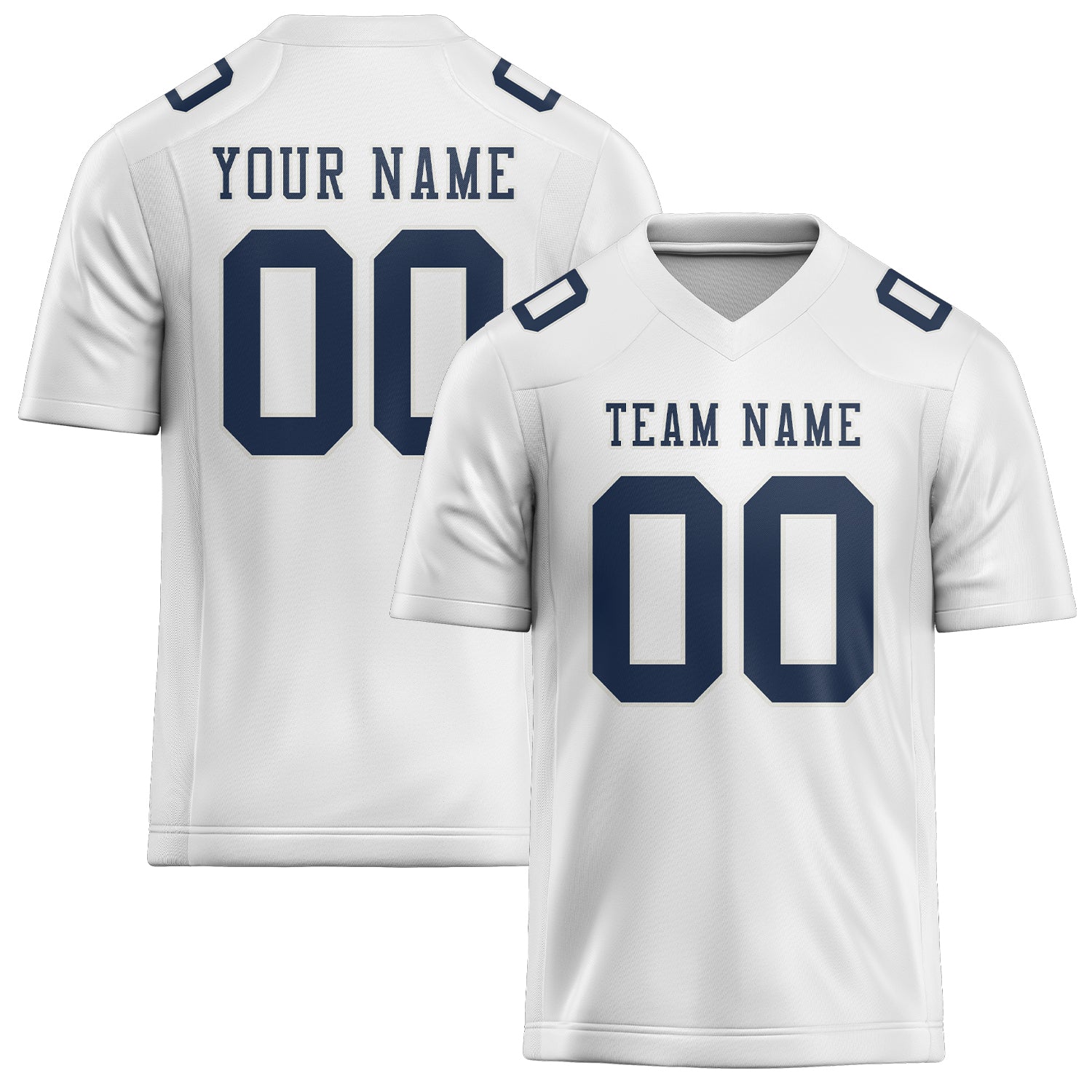 Custom White Blue Football Jersey