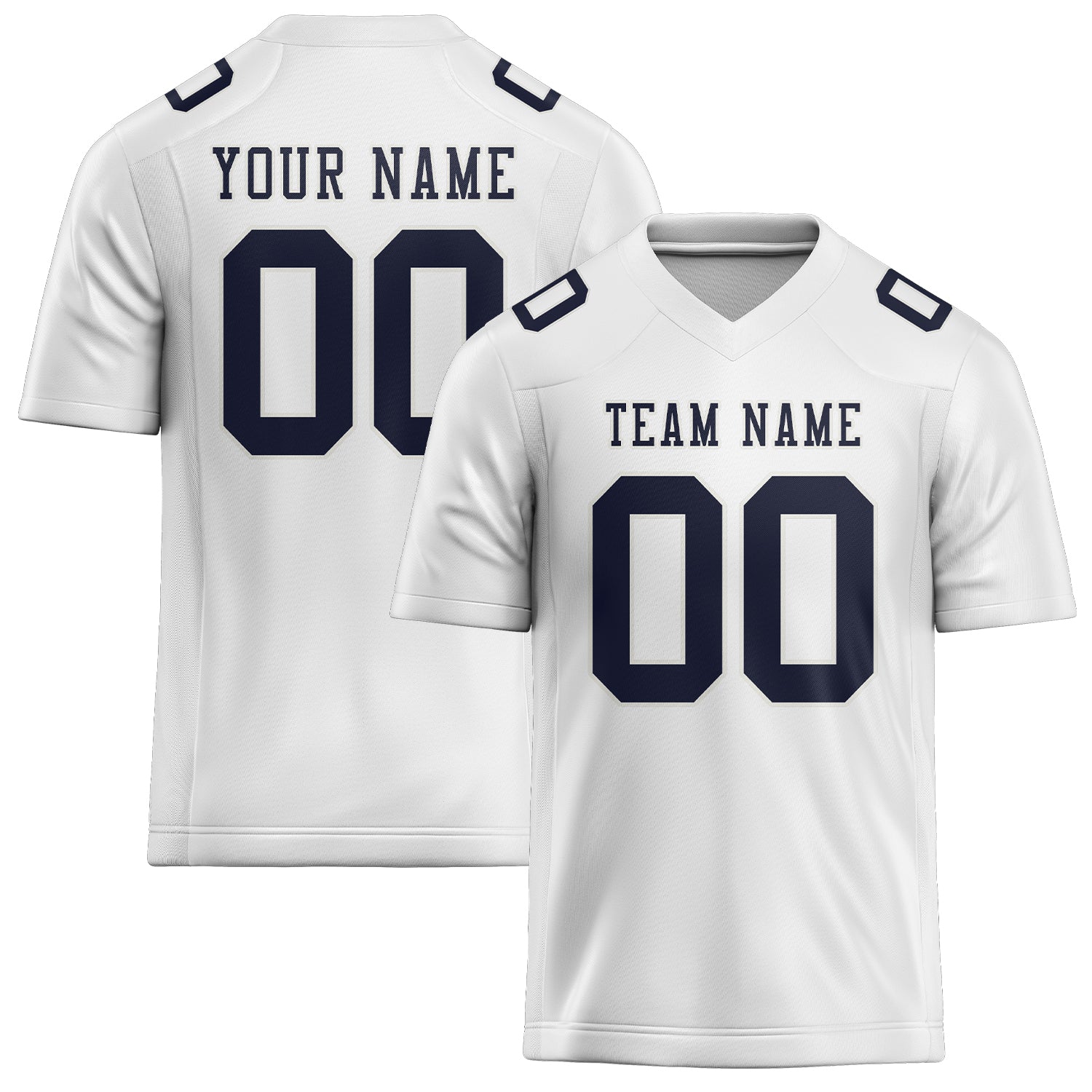 Custom White Navy Football Jersey