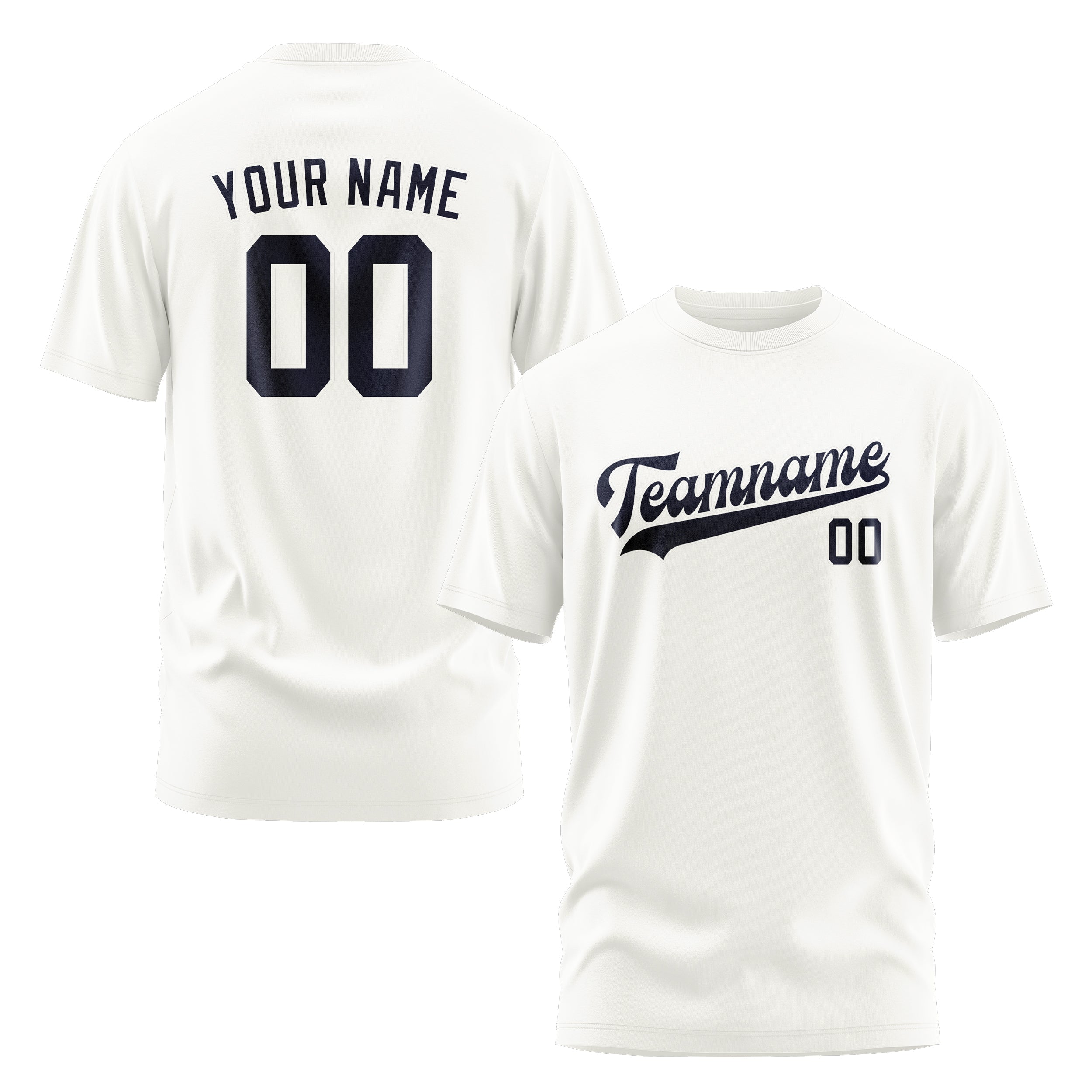 Custom White Navy T-Shirt