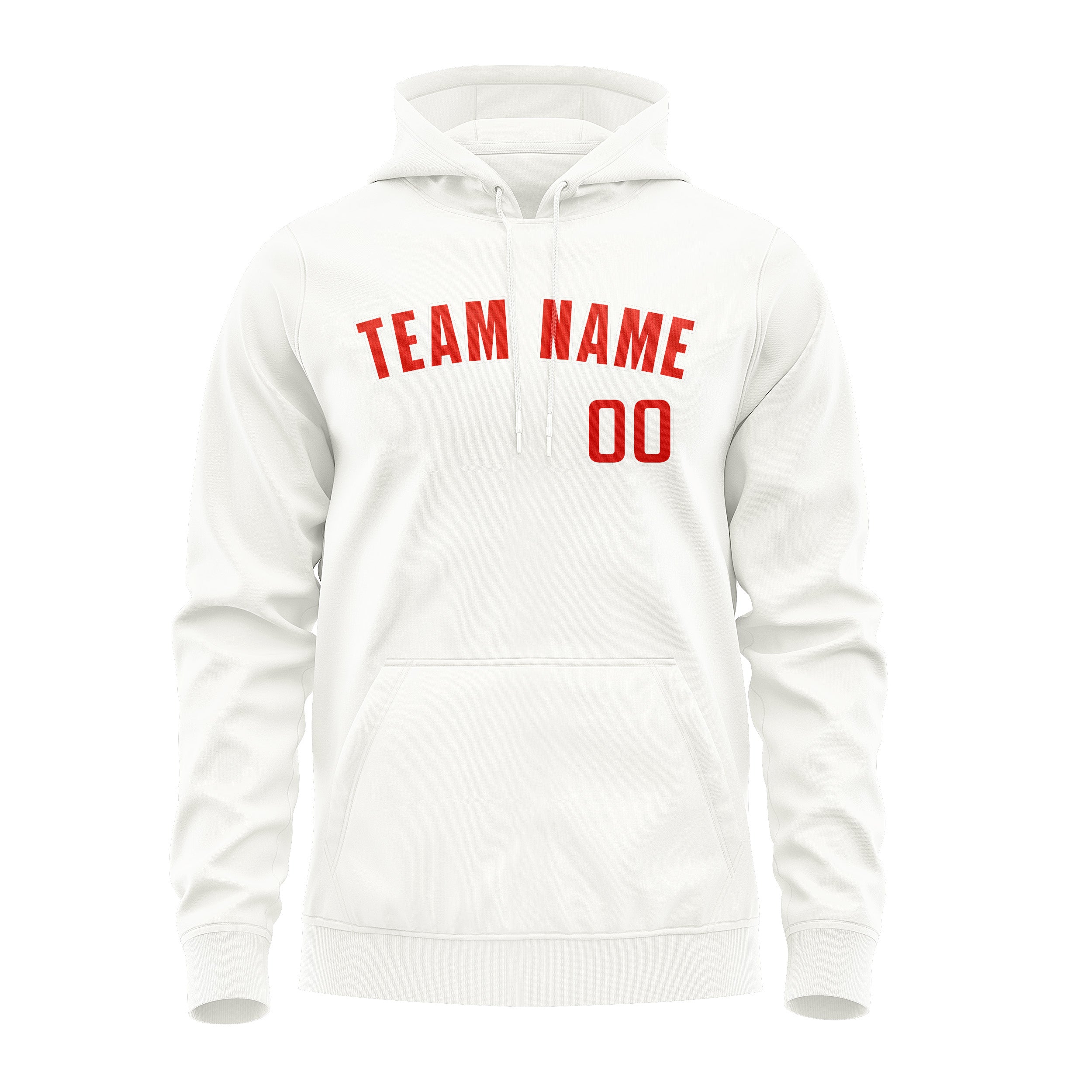 Custom White Orange Red Hoodie