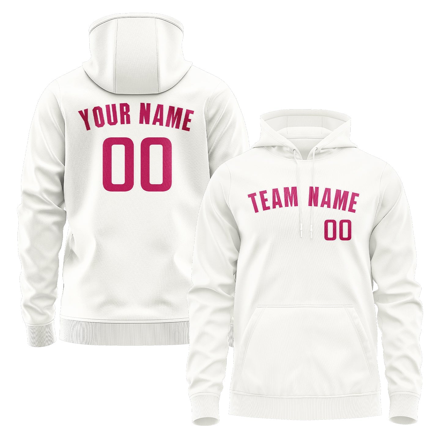 Custom White Pink Hoodie