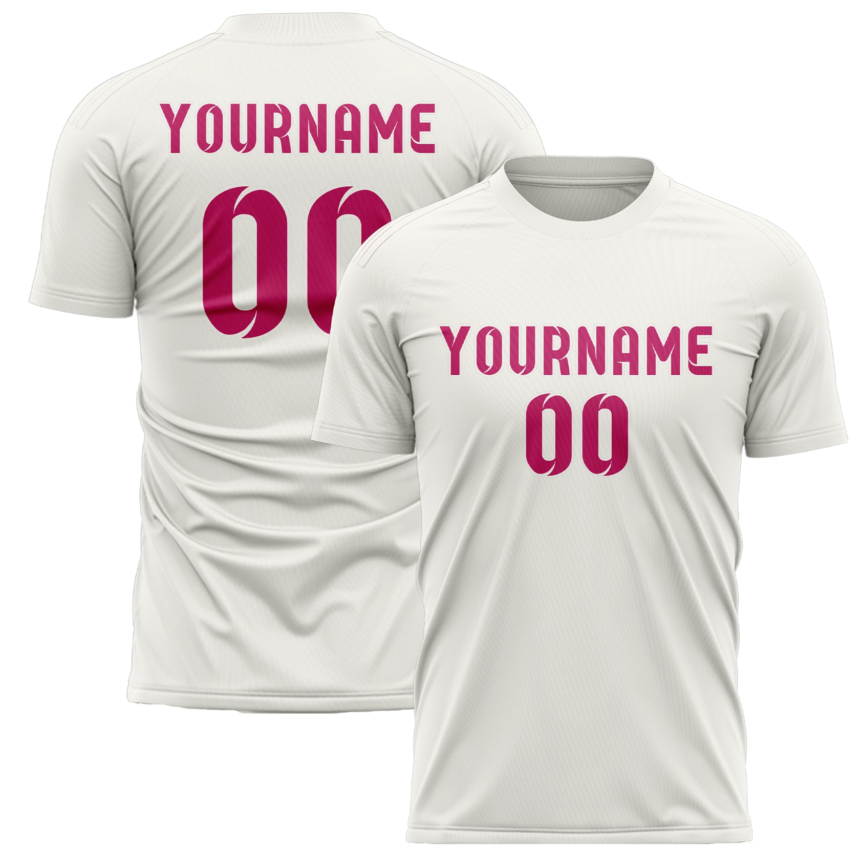 Custom White Pink Soccer Jersey