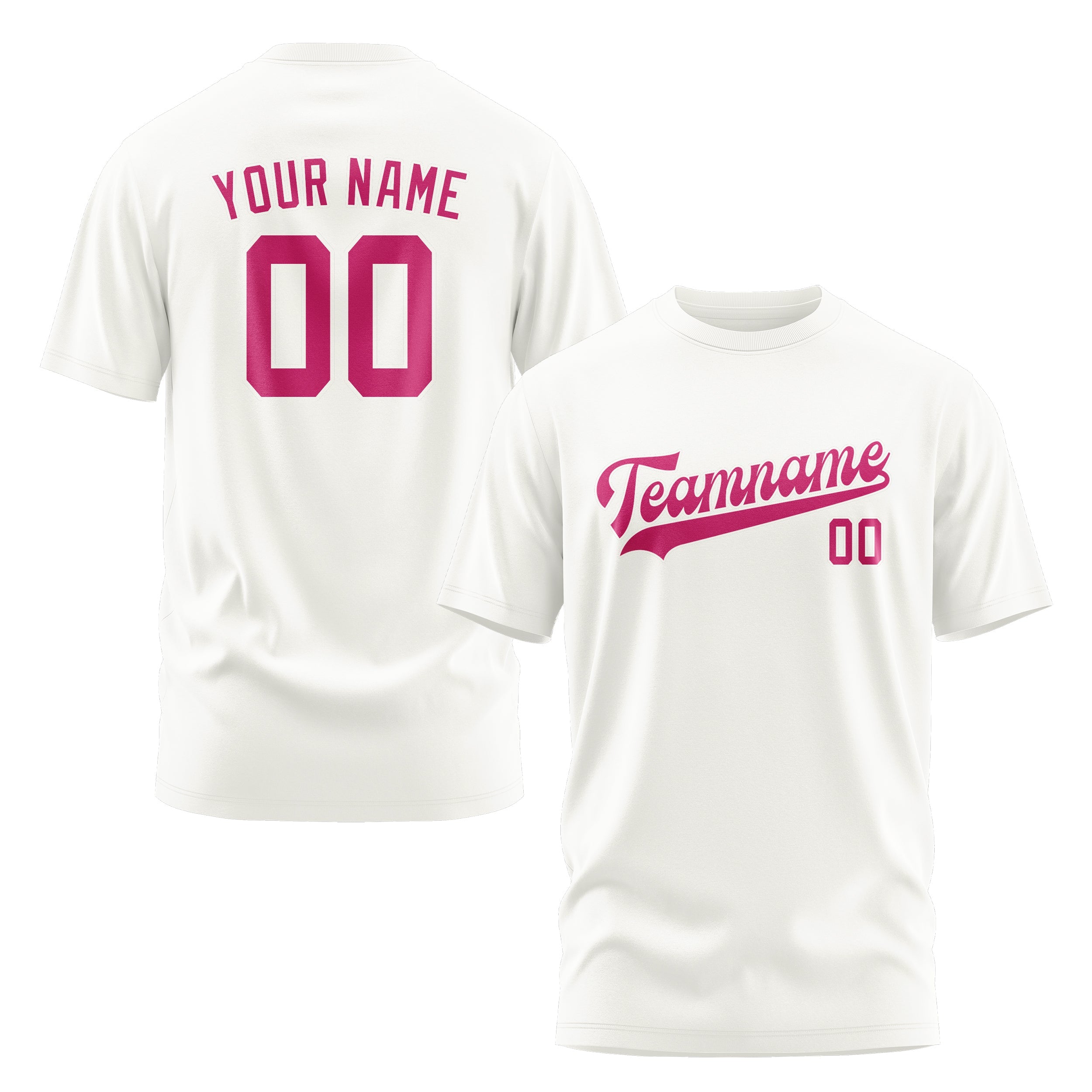 Custom White Pink T-Shirt