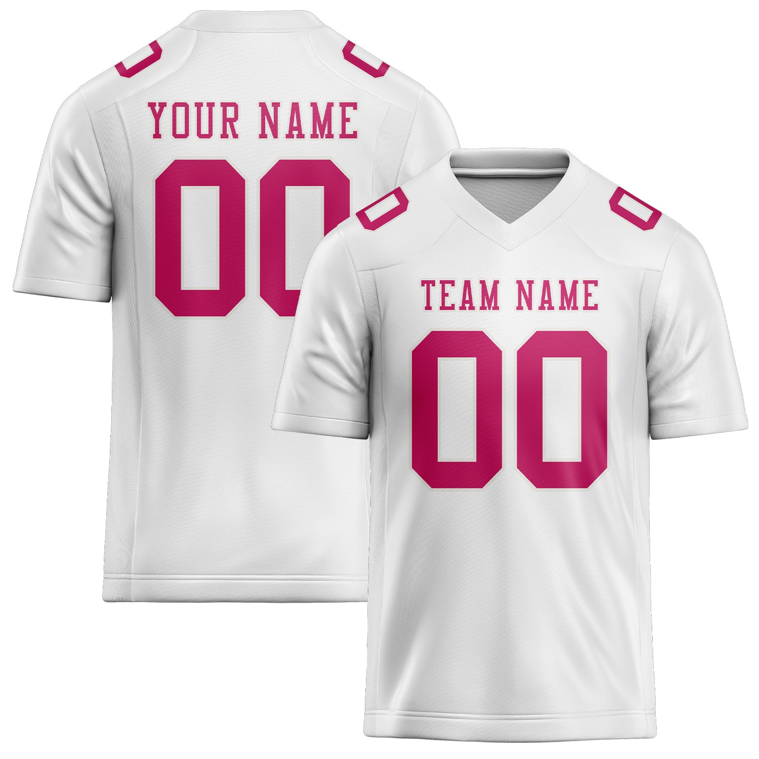 Custom White Pink Football Jersey