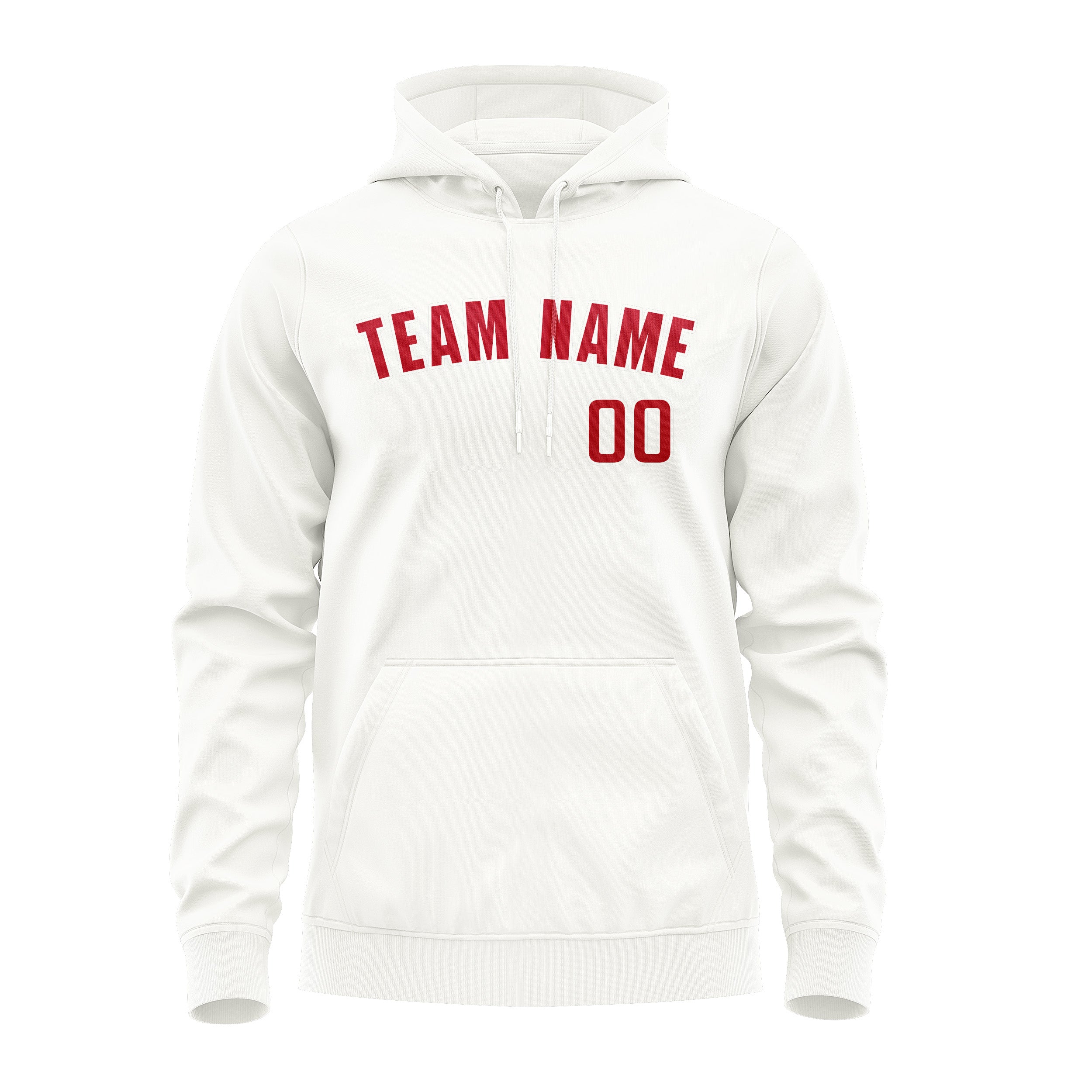 Custom White Red Hoodie
