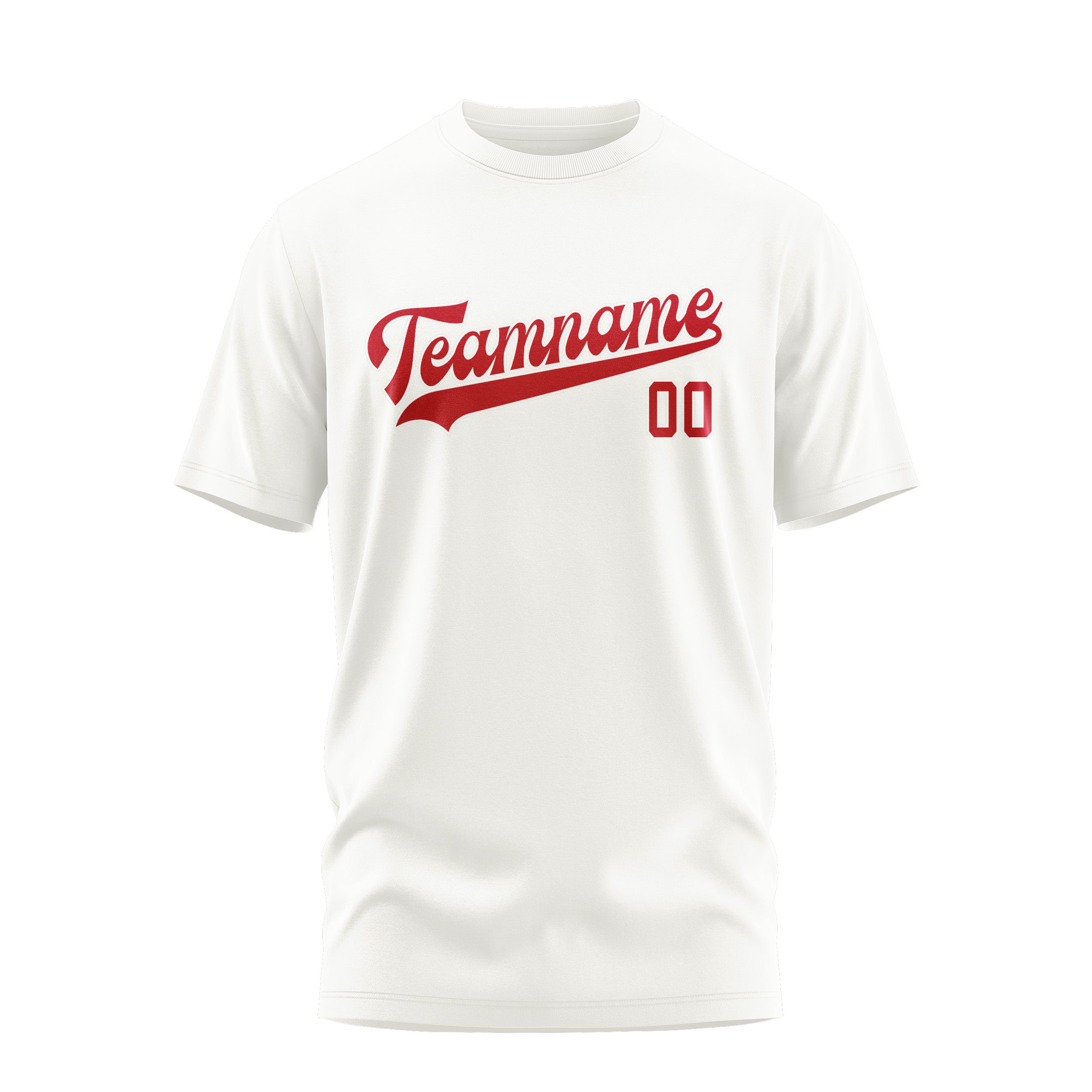 Custom White Red T-Shirt
