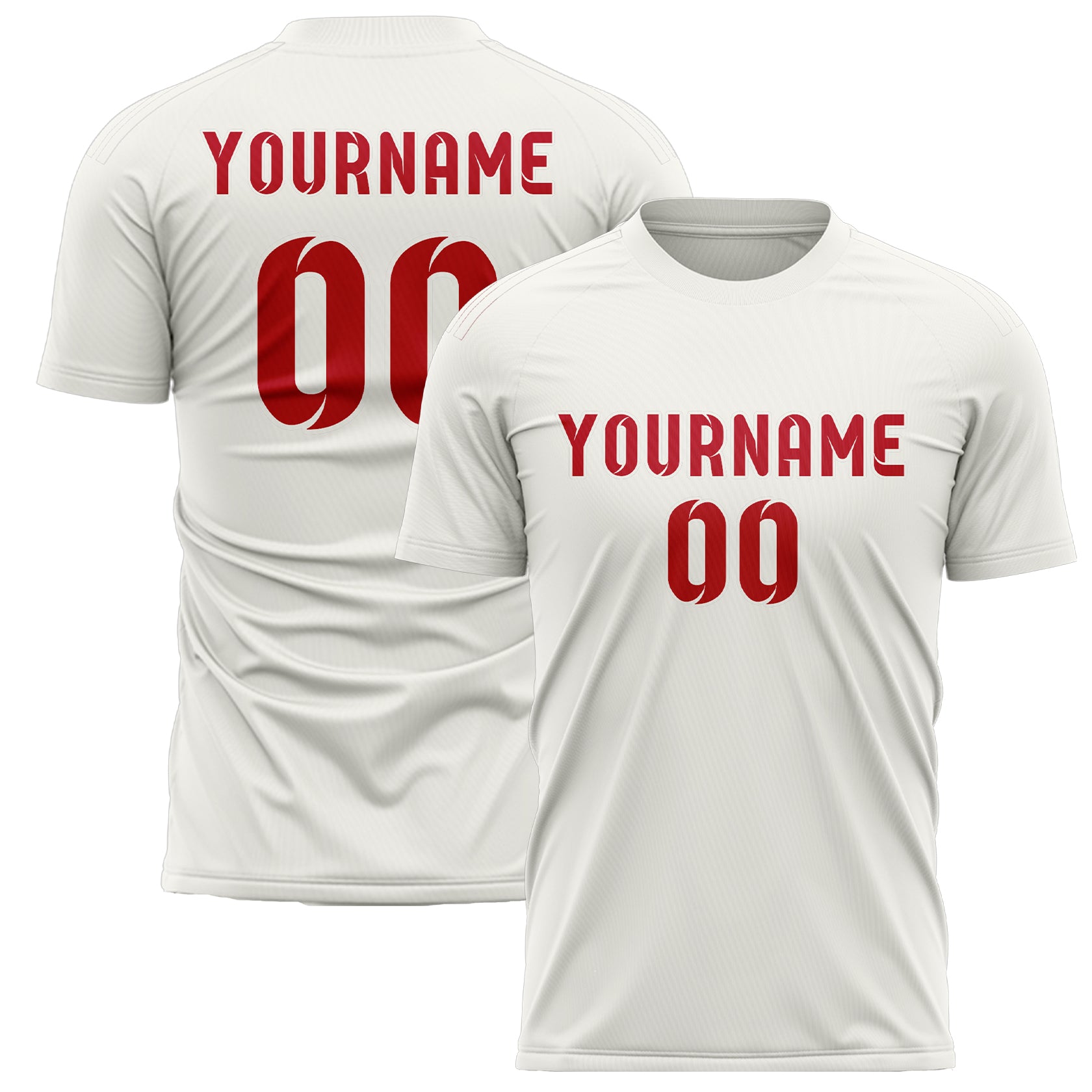 Custom White Red Soccer Jersey