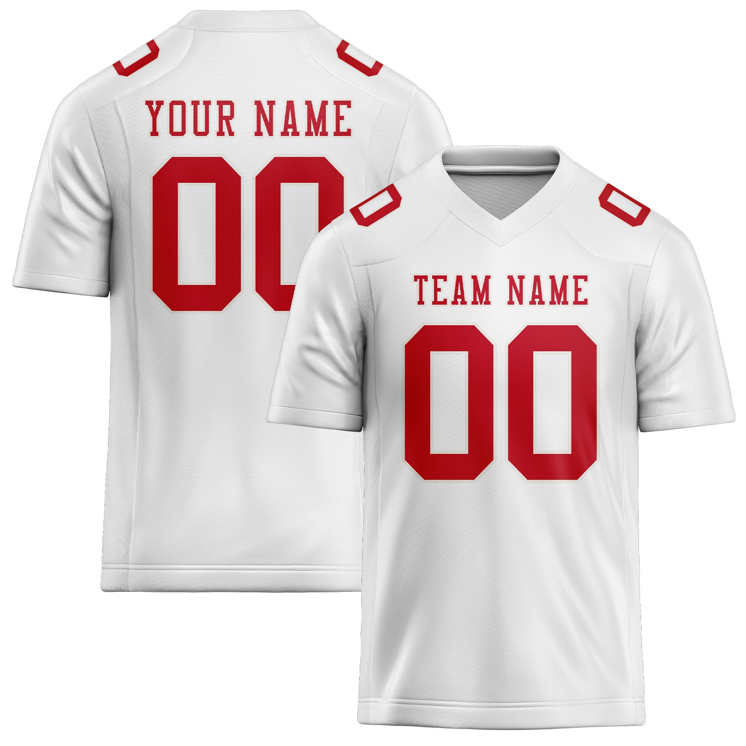 Custom White Red Football Jersey