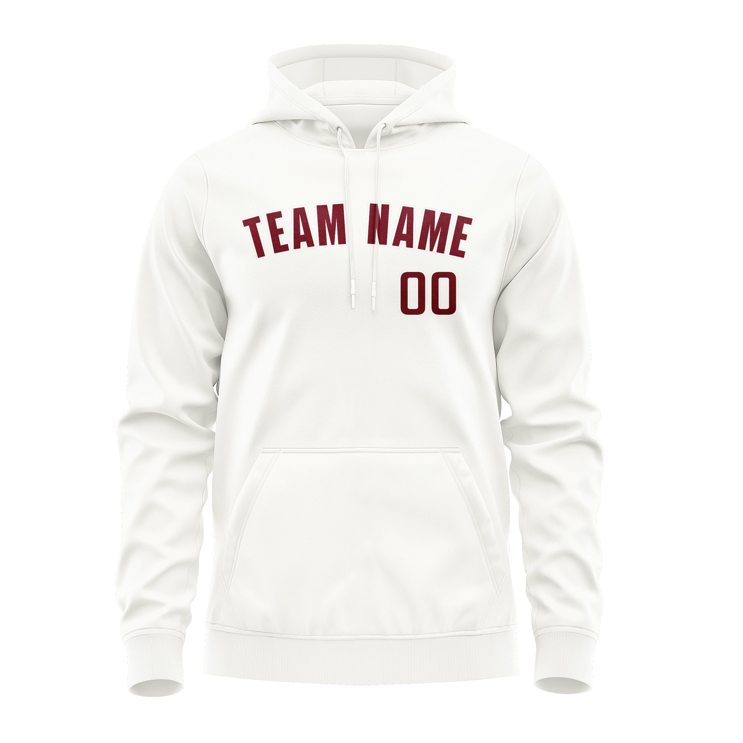 Custom White Crimson Red Hoodie