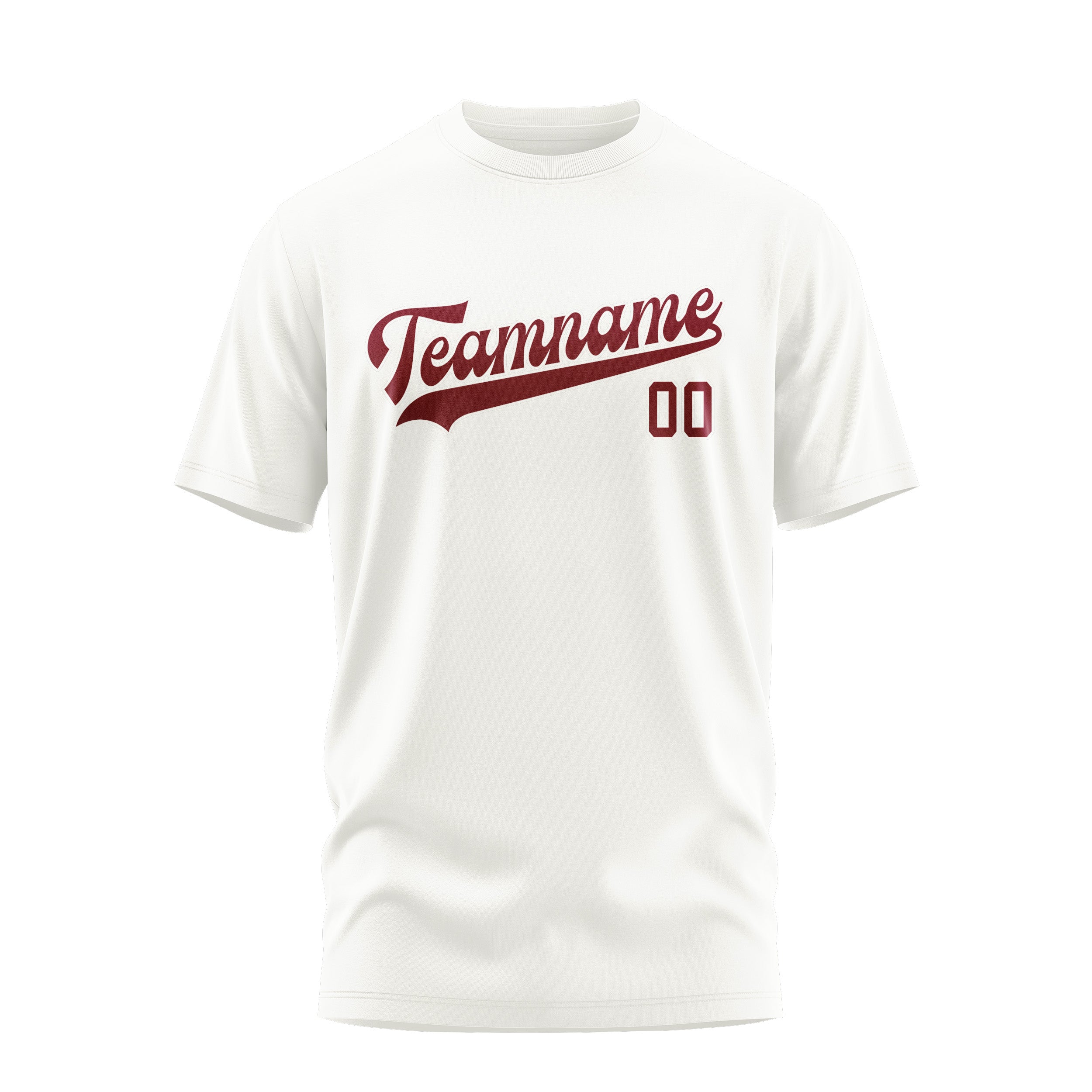 Custom White Crimson Red T-Shirt